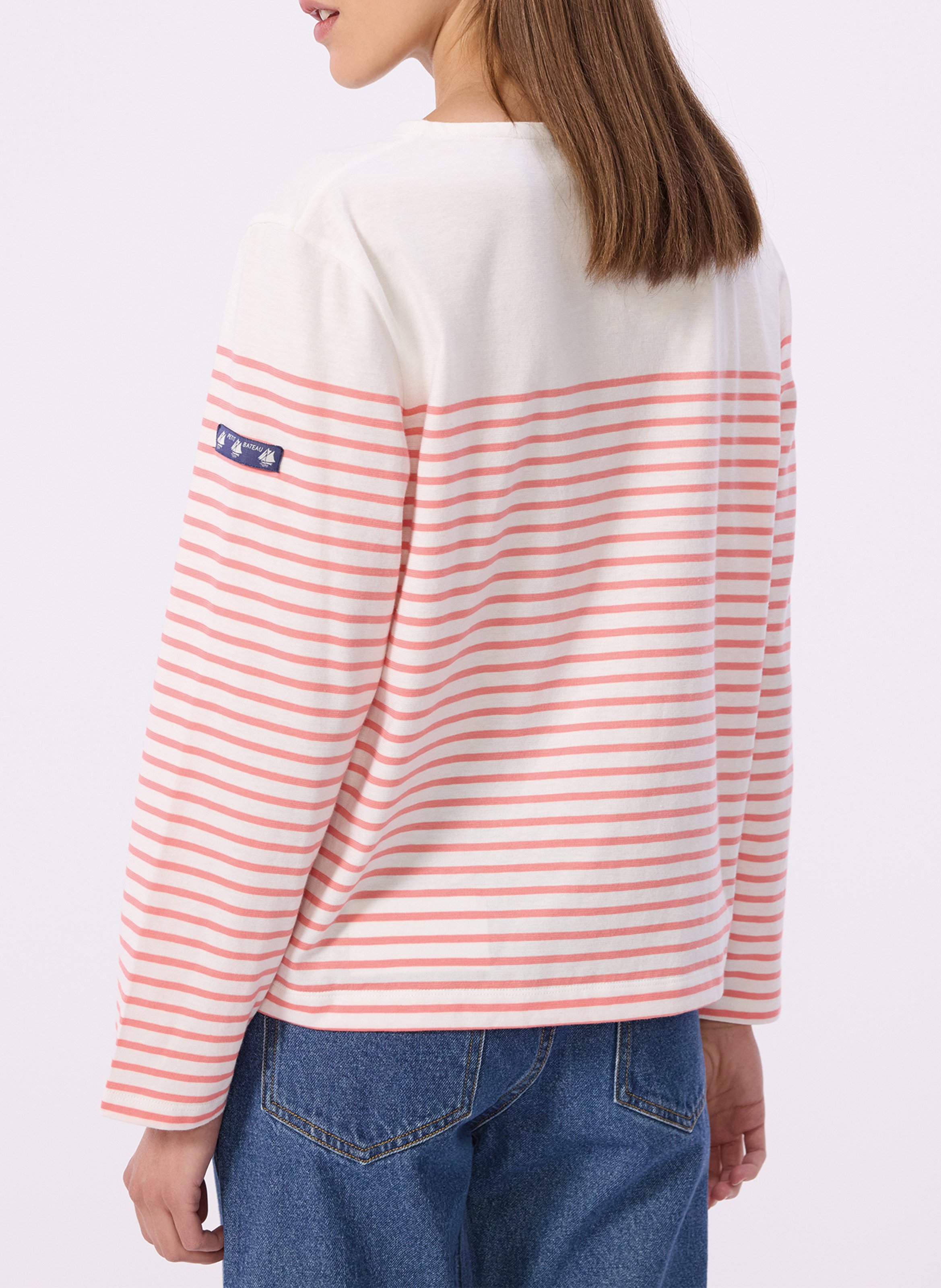 Gestreiftes Baumwoll-T-Shirt PETIT BATEAU Rosa
