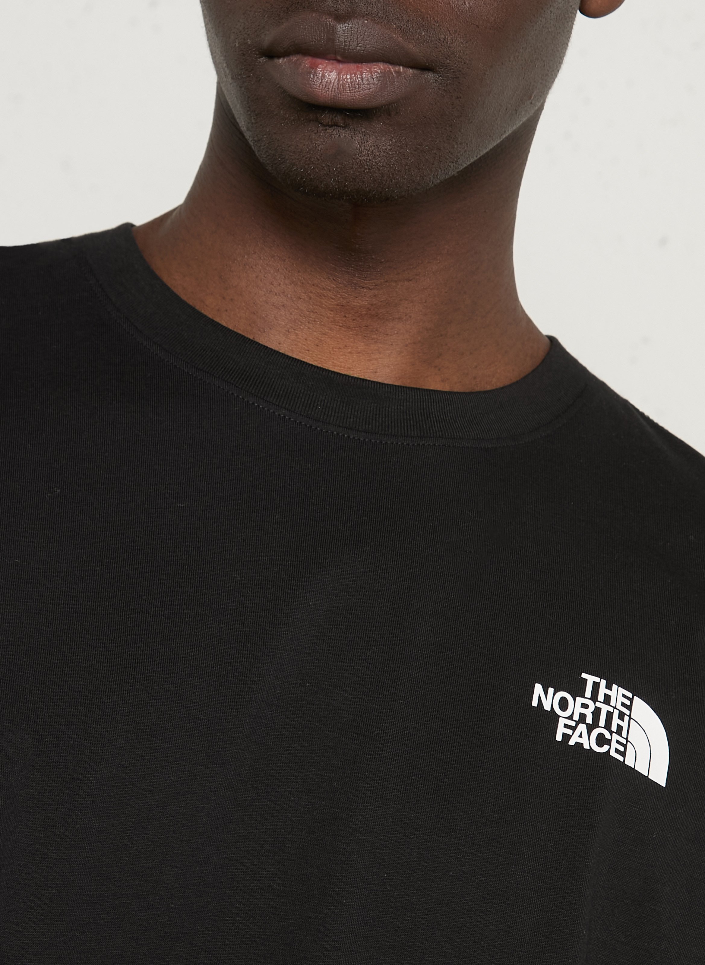Straight round-neck cotton T-shirt with screen print THE NORTH FACE Black