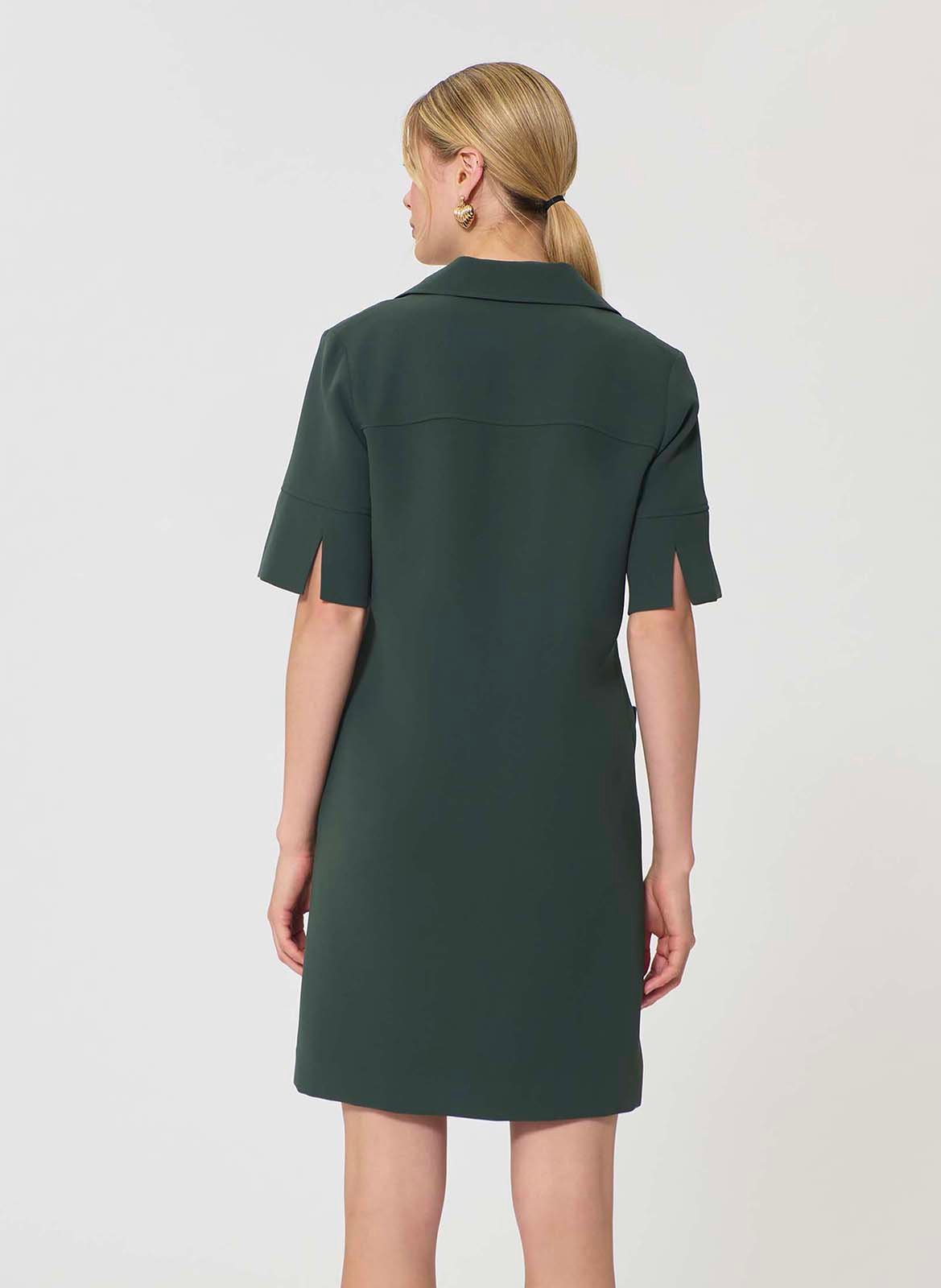 Robe courte unie en crêpe TARA JARMON Vert