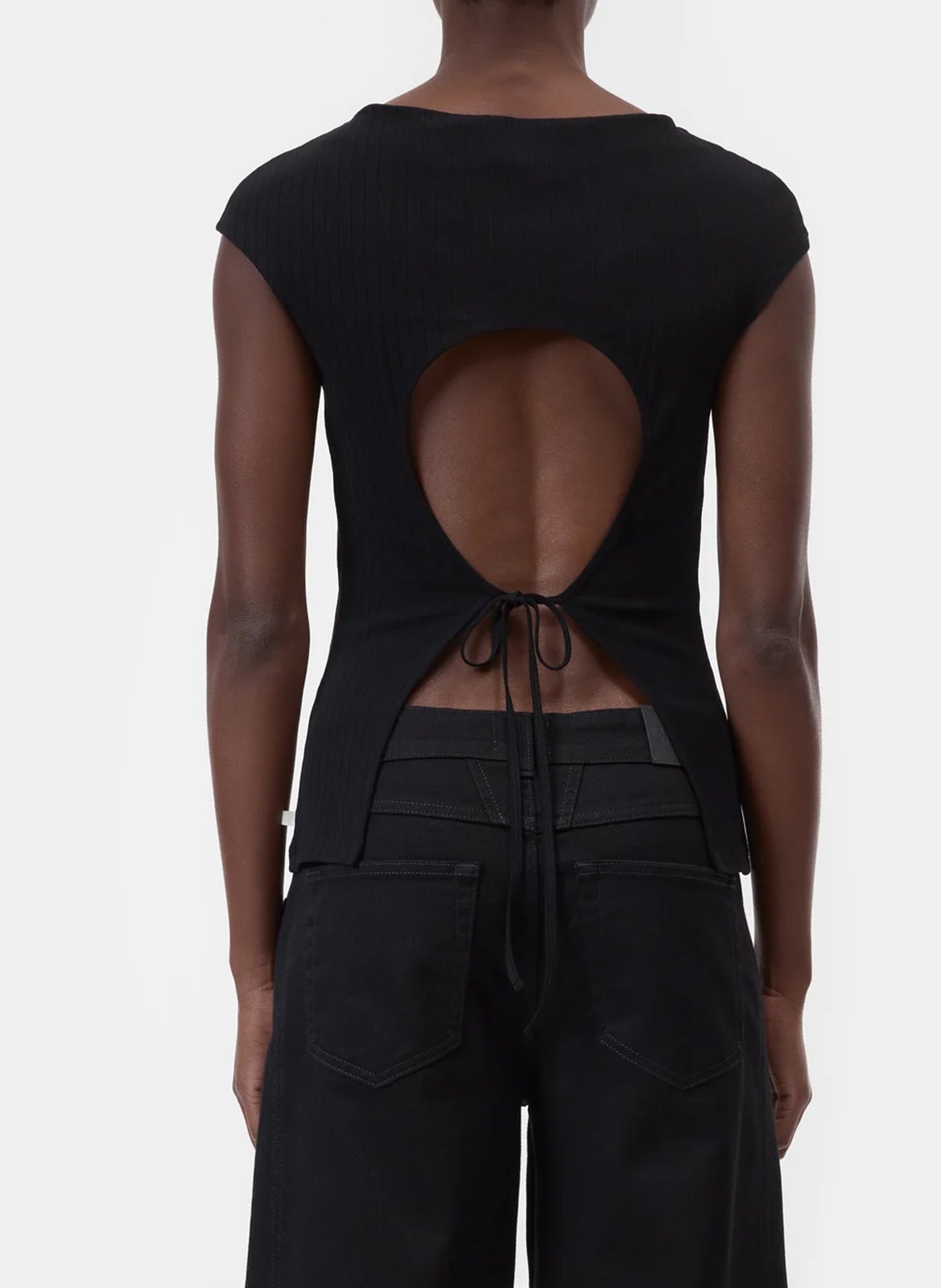 Top col rond en coton CLOSED Noir