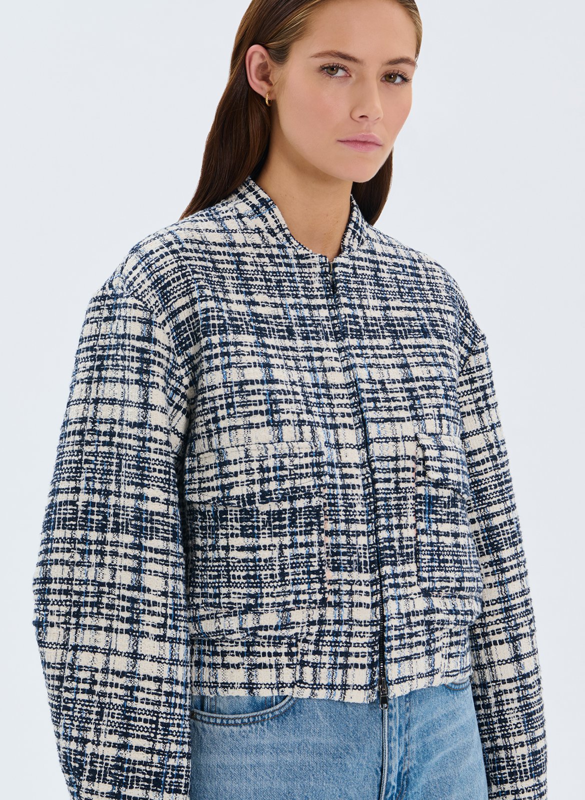 Cotton-blend jacket with Victorian collar ZAPA Blue