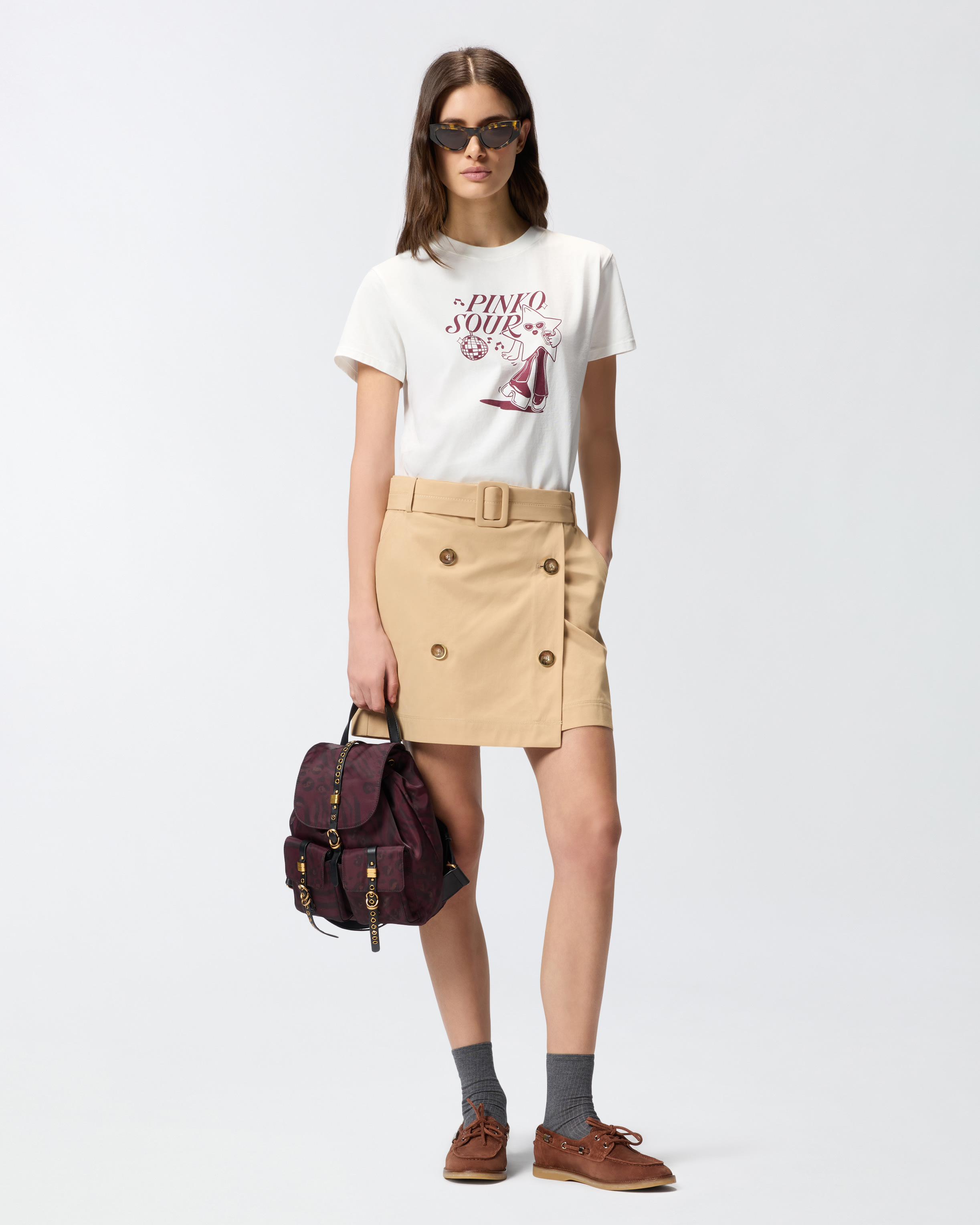 T-shirt with disco star print by Pinko. PINKO White