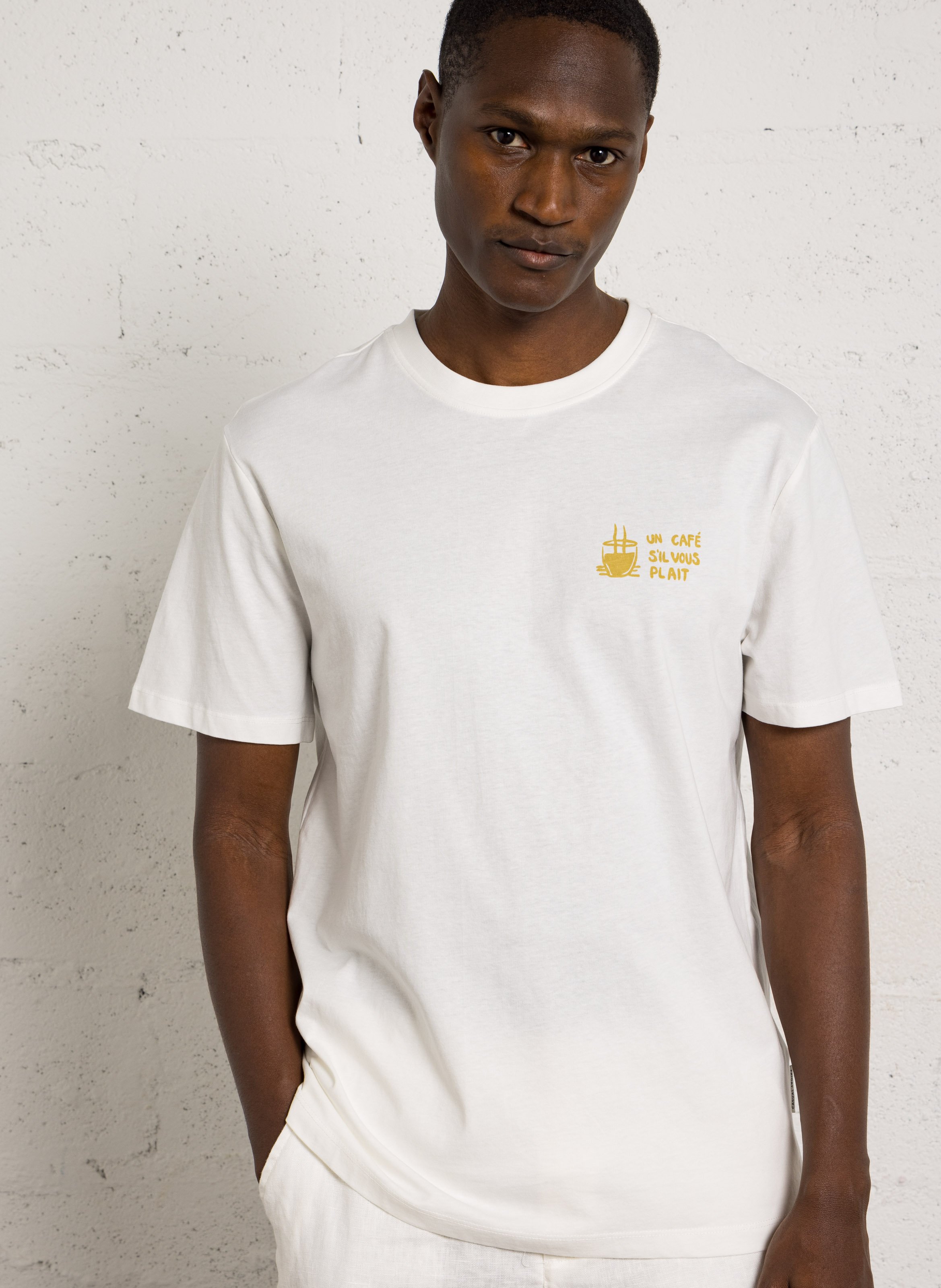 Camiseta de algodón recta serigrafiada CASUAL FRIDAY Blanco