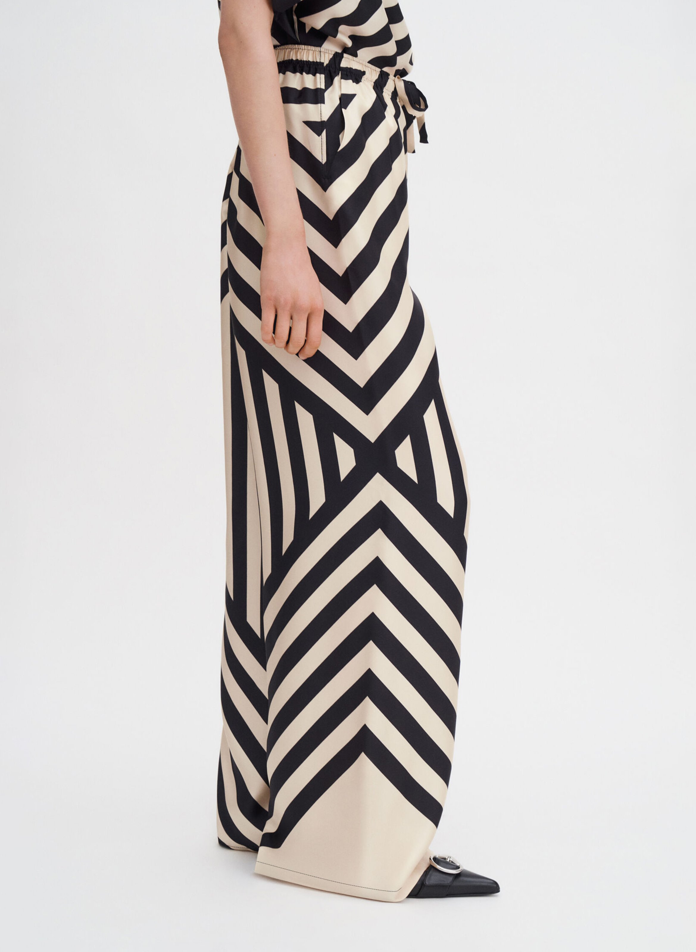 Pantalón ancho de lino FILIPPA K Negro