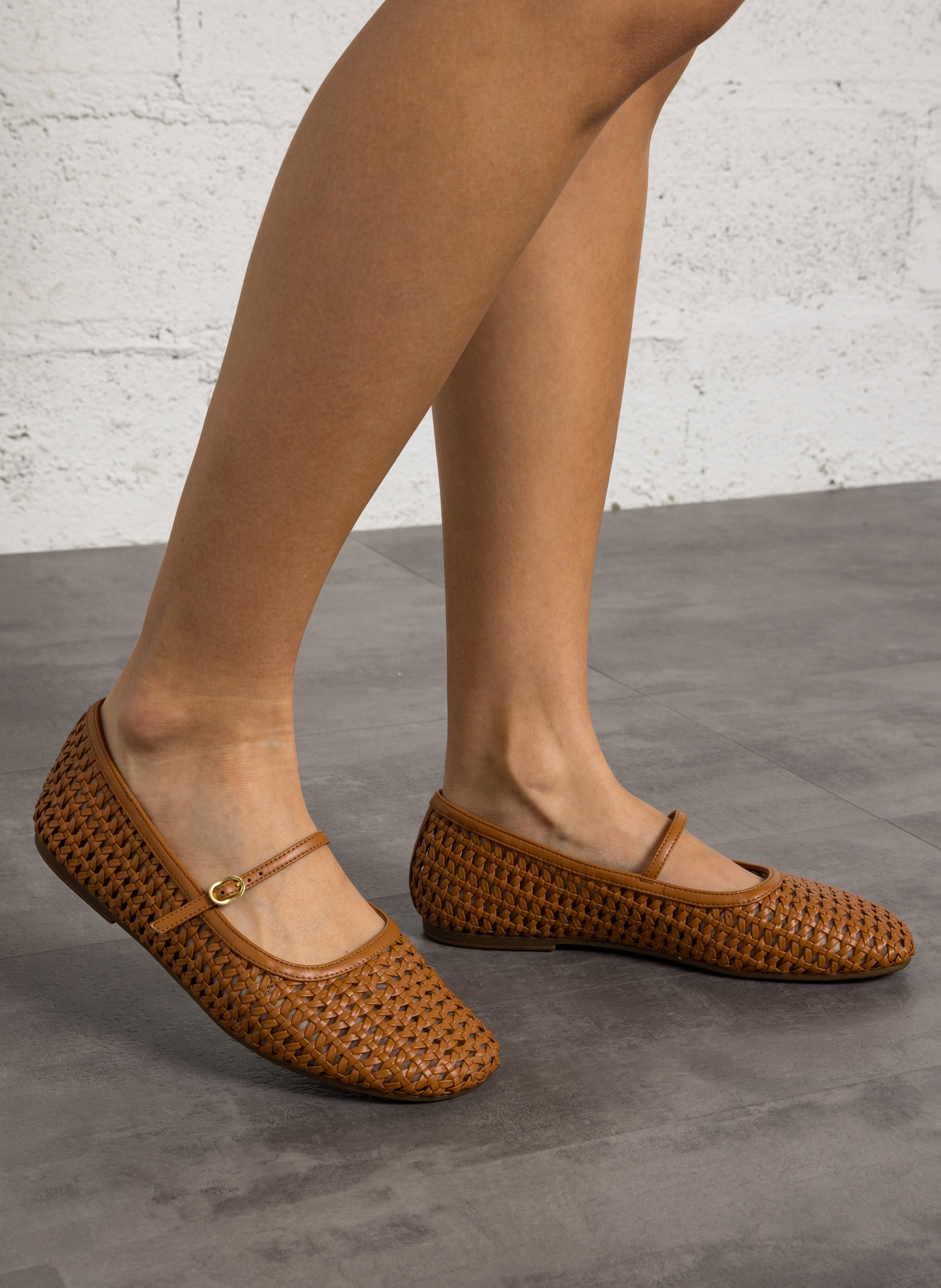 Gewebte Ballerinas CLARKS Braun