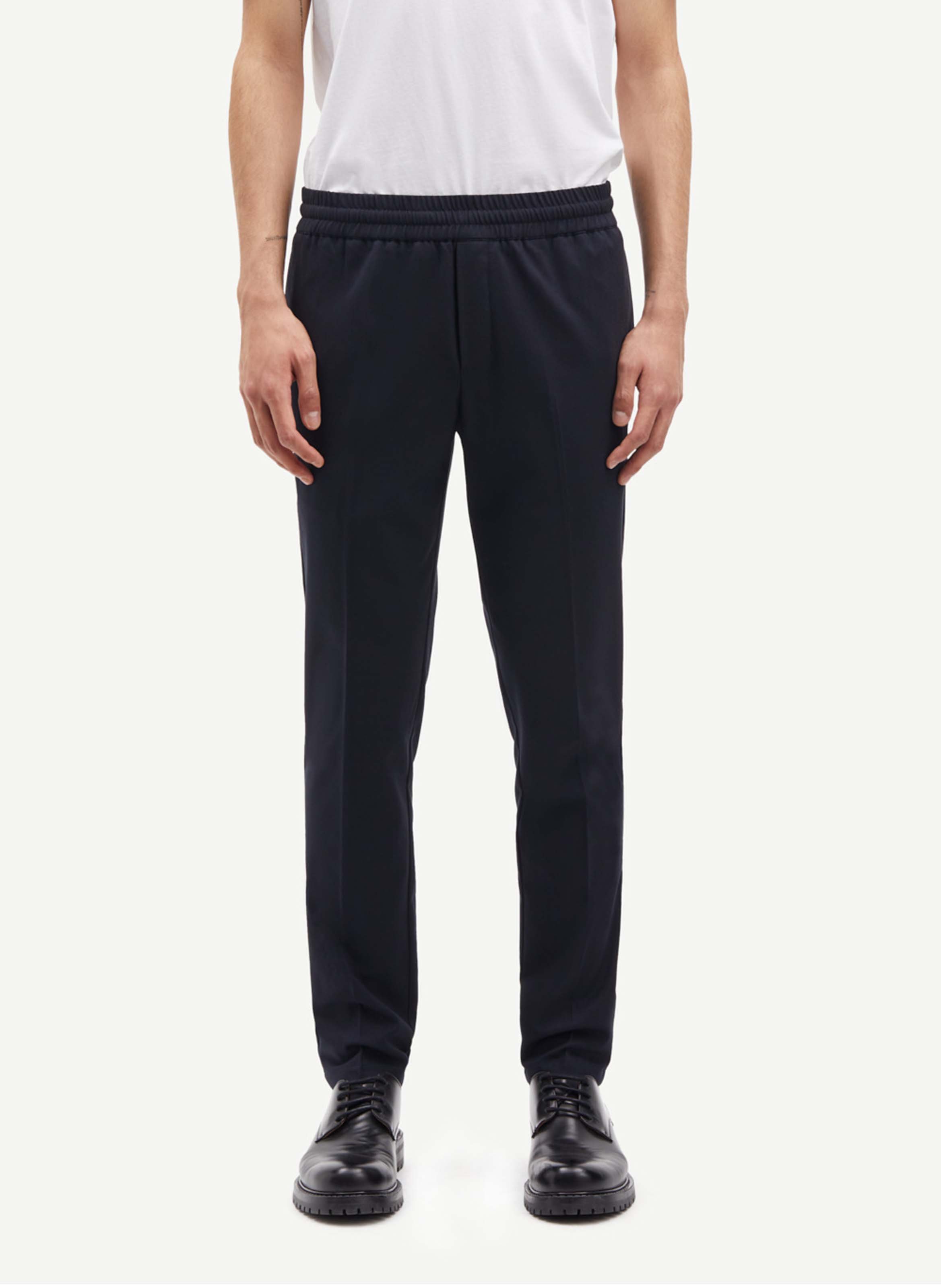 Slim-fit broek | biokatoen/linnenblend SAMSOE SAMSOE Blauw