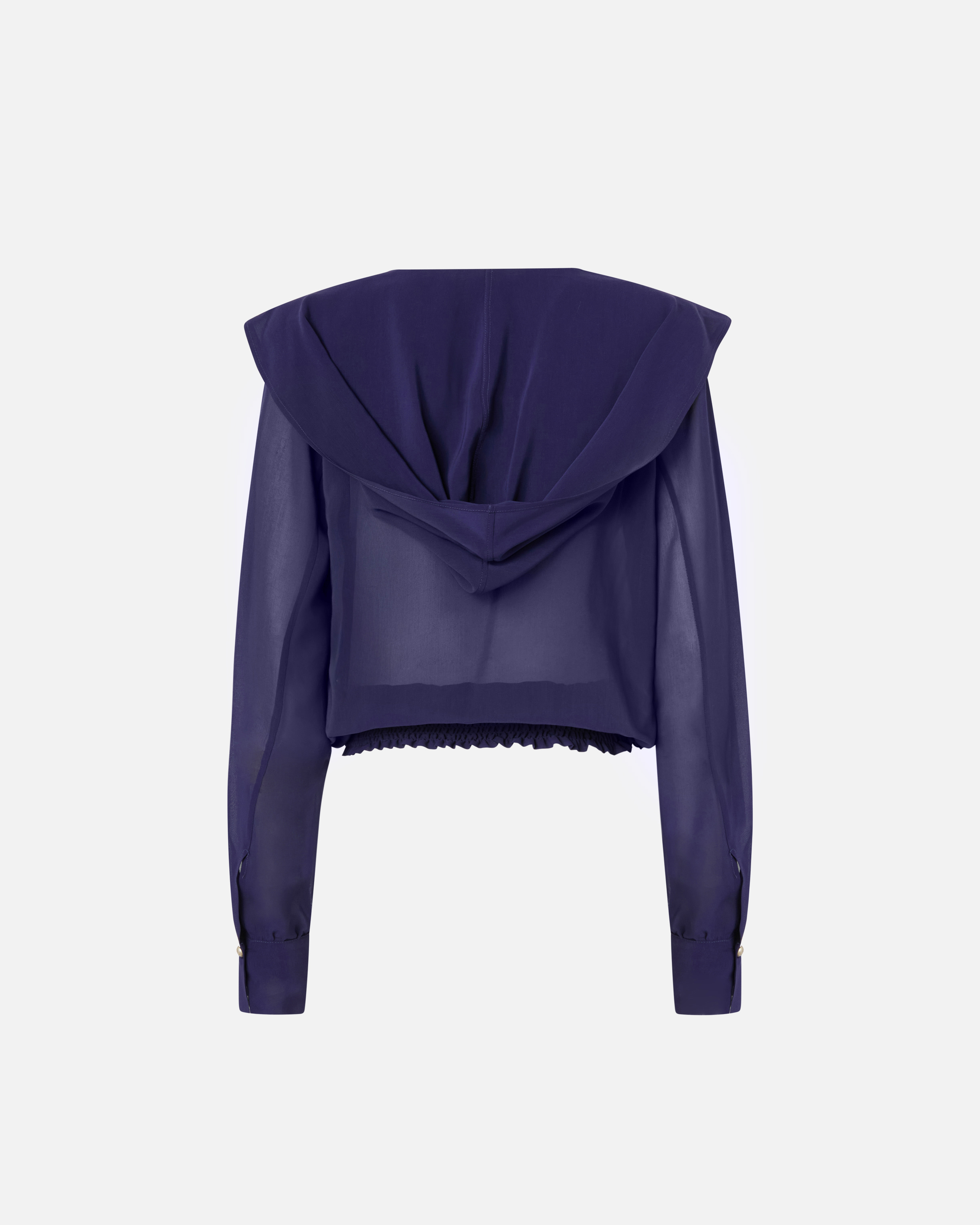 Blouse cropped à capuche et détails transparents PINKO Violet