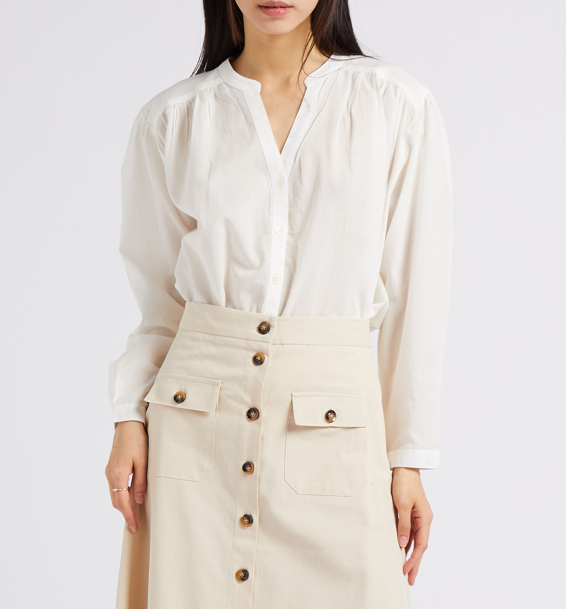 Blouse ample motif léopard ton sur ton LA PETITE ETOILE Blanc
