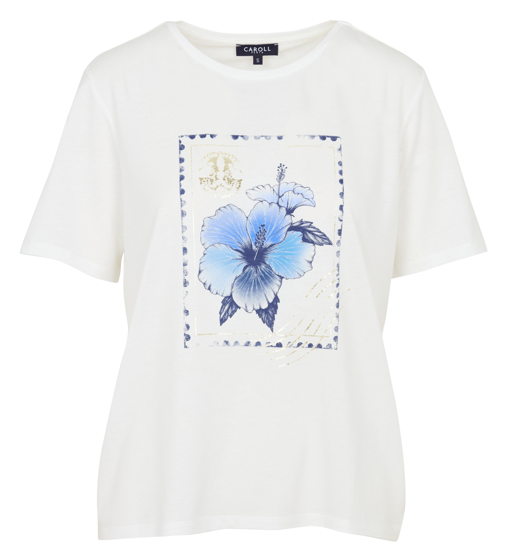 Tee-shirt col rond en coton mélangé CAROLL