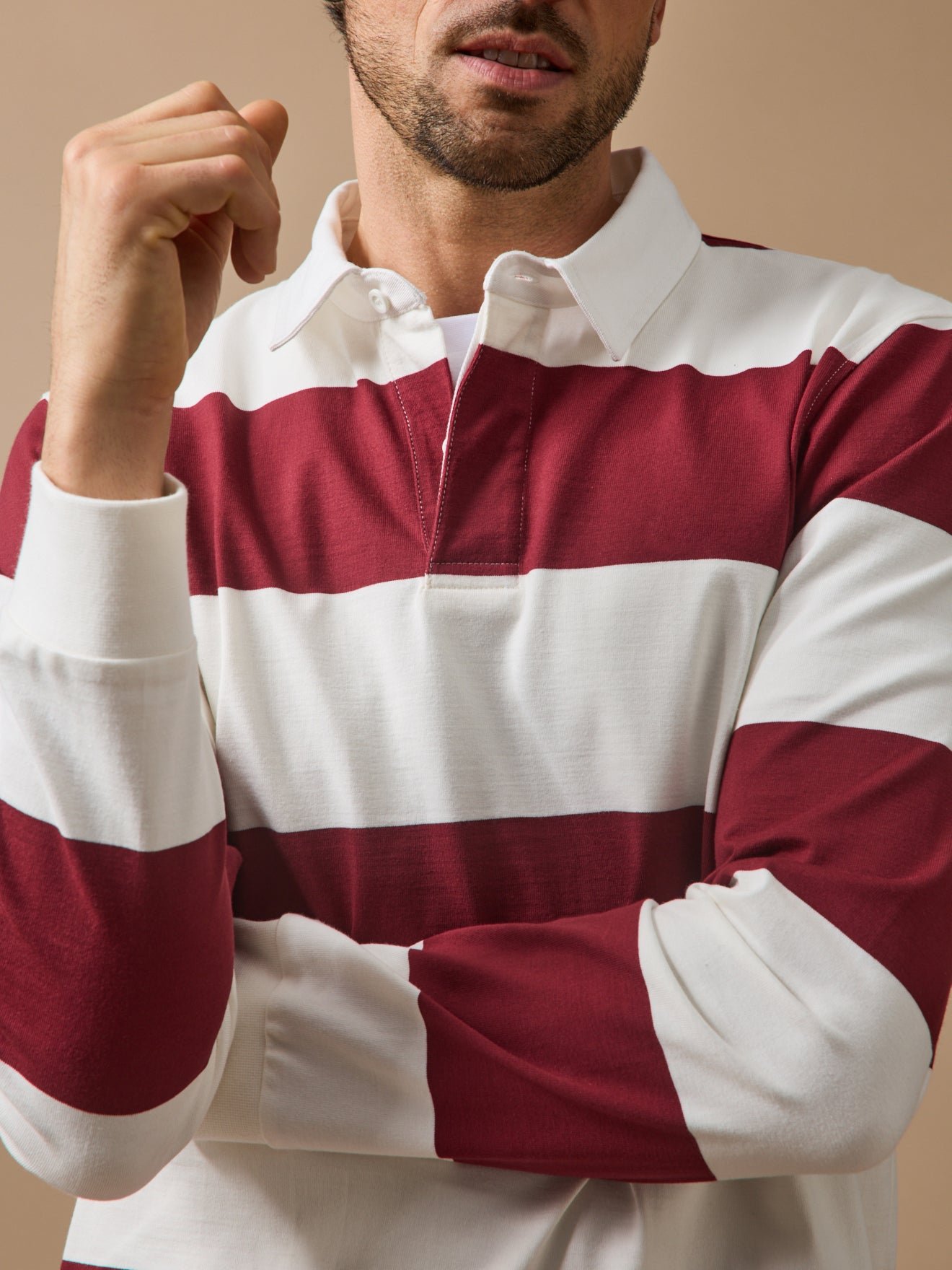 Organic cotton striped polo | Red CYRILLUS Men