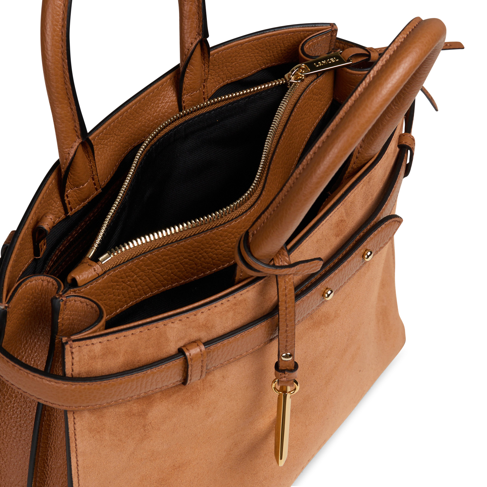 Leather tote bag LANCEL Beige
