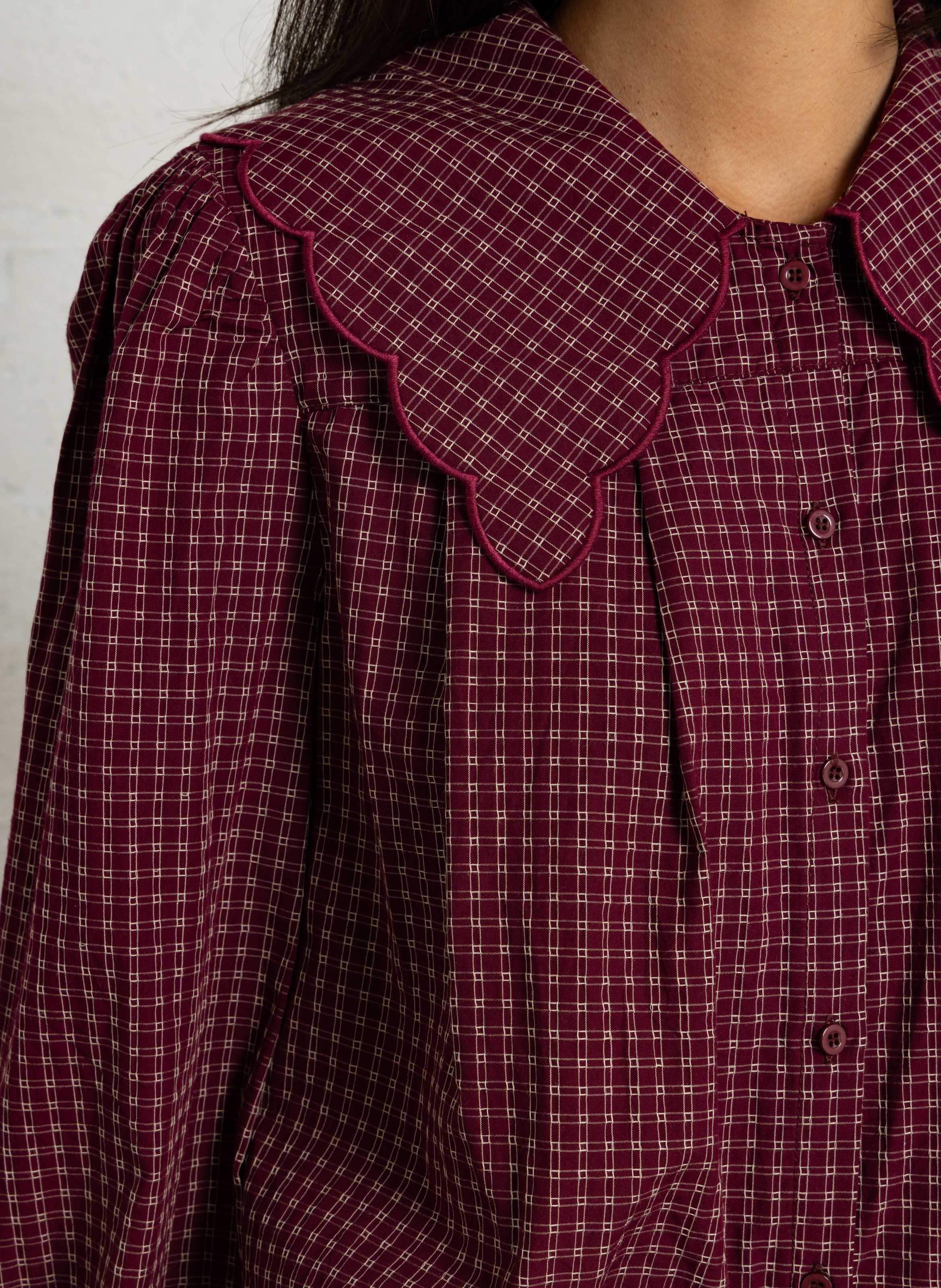 Chemise col claudine en coton SEE U SOON Violet