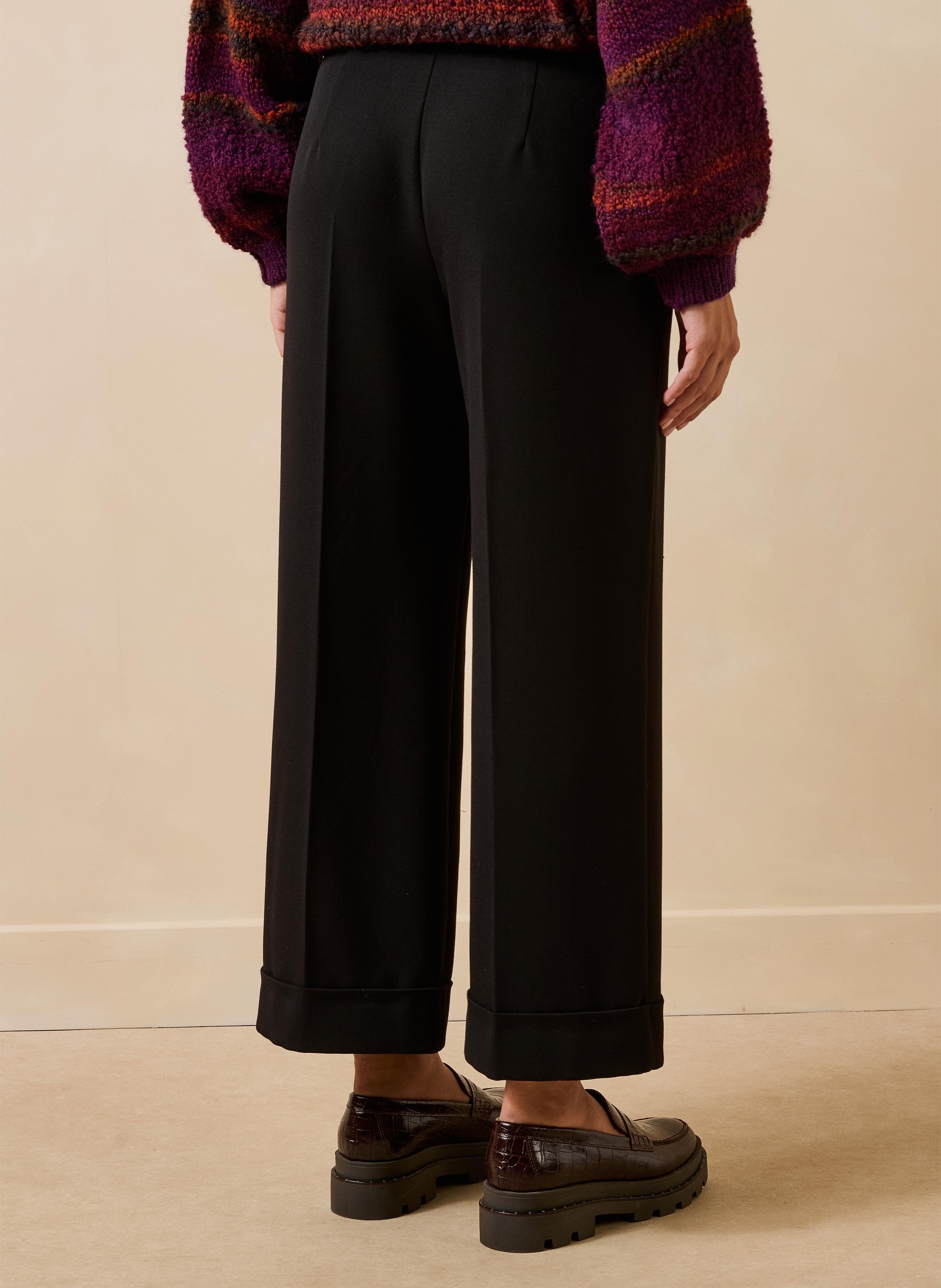 Pantalon large taille haute LA FEE MARABOUTEE Noir