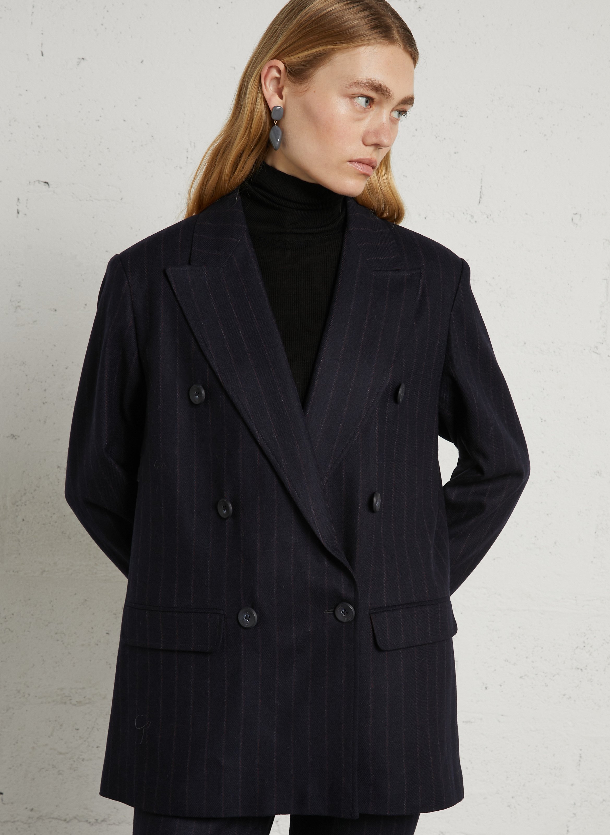 Striped wool-blend blazer DIEGA Blue