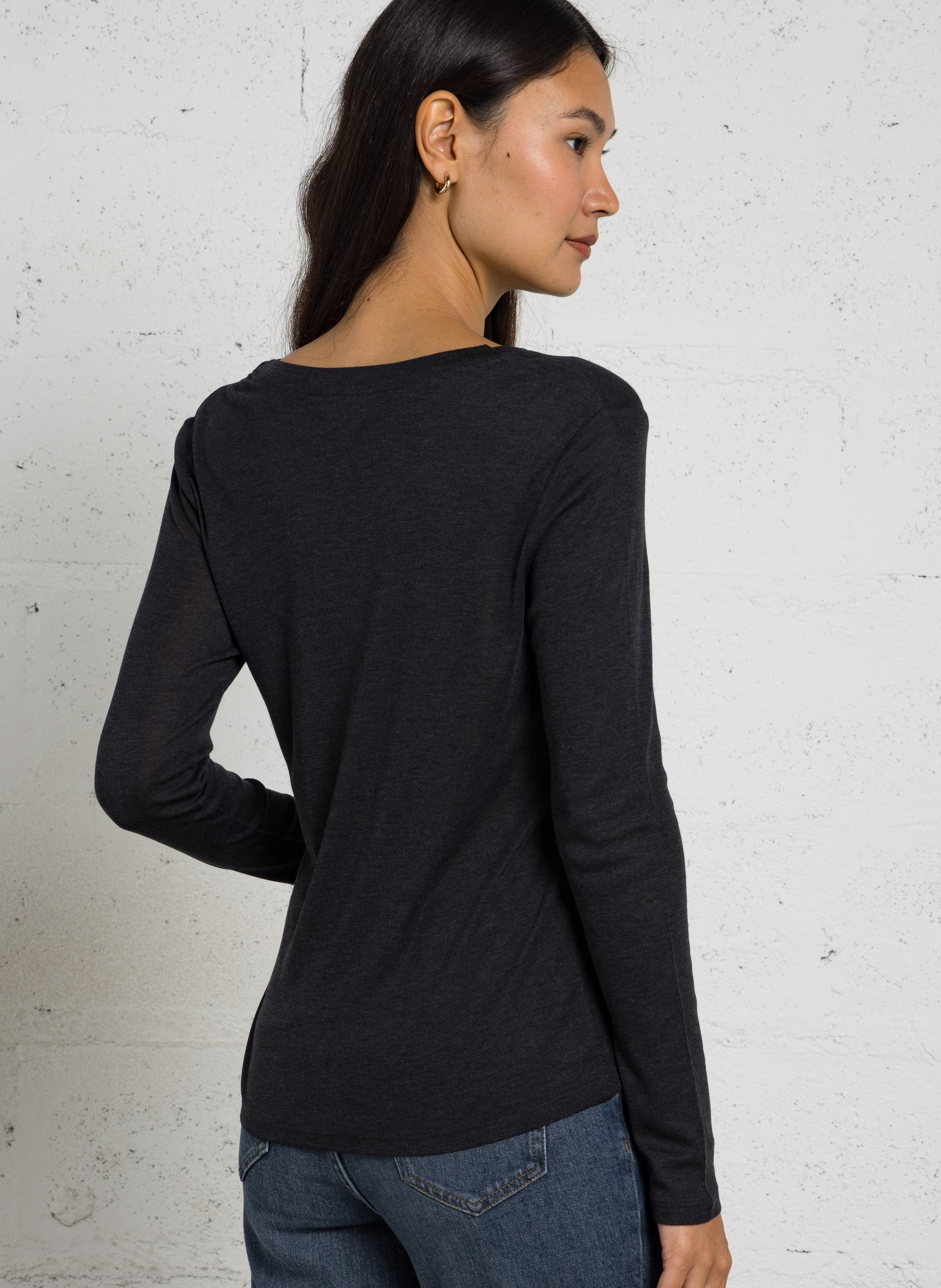 T-shirt cintré manches longues  MAISON 123 Gris
