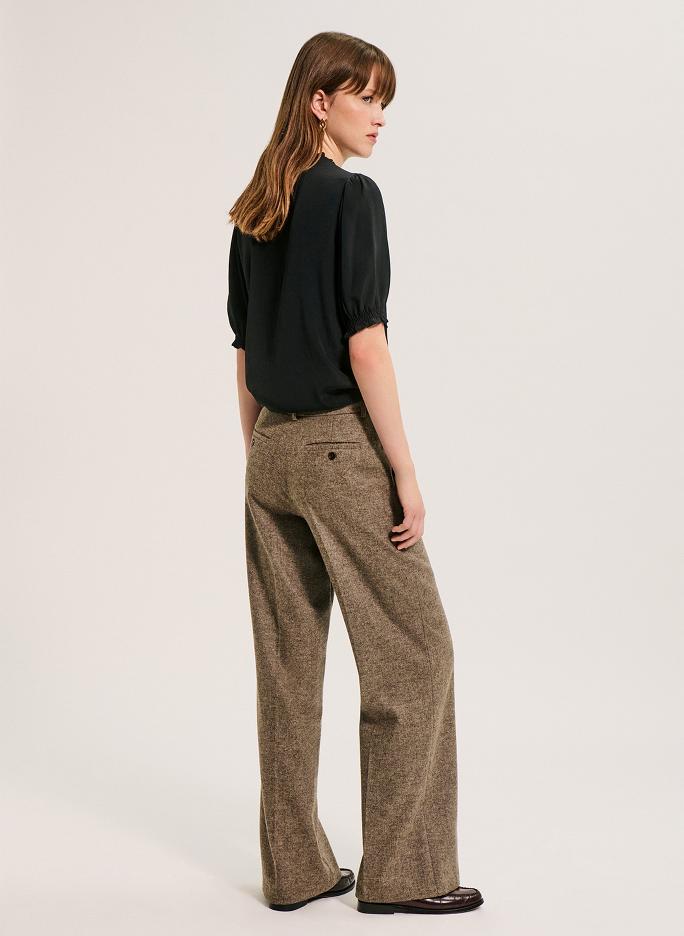 Gerade geschnittene Strickhose PABLO Braun