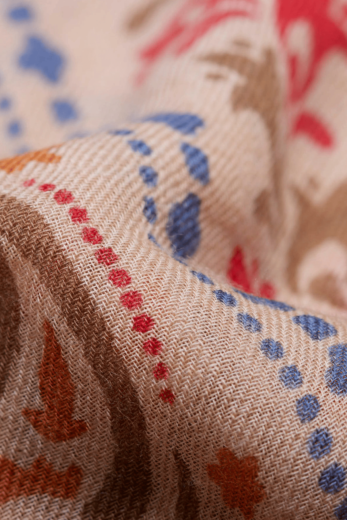 Printed wool-blend scarf MAISON LECOMTE FLAMENT Multicolored
