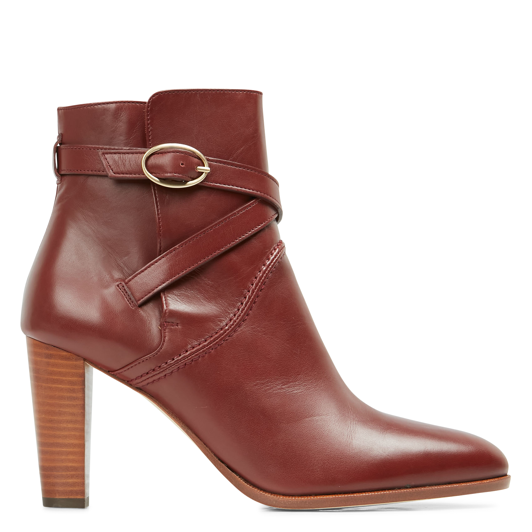 Leren enkellaarzen met hak BruinVANESSA BRUNO