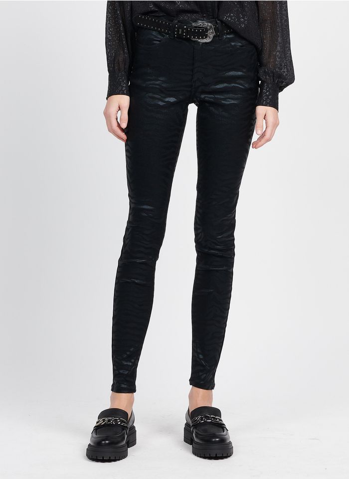 VILA Black Animal print slim-fit jeans