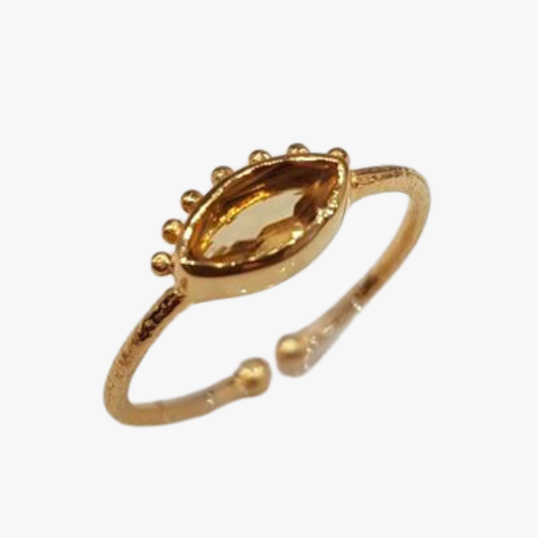 Citrine eye ring GINANDGER Blue