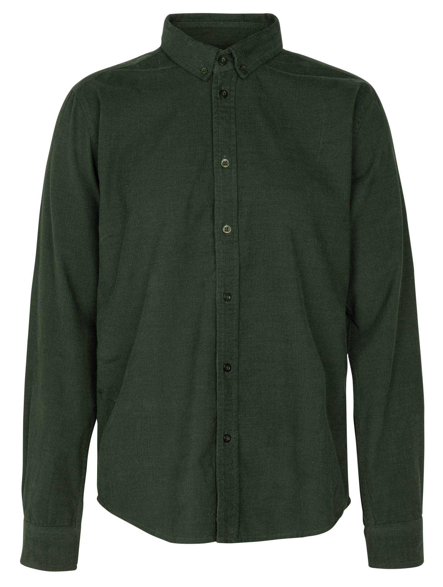 Straight-cut corduroy shirt with classic collar THINKING MU Green