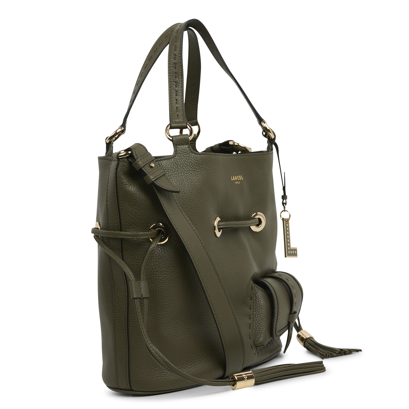 Beuteltasche aus genarbtem Leder | Khaki LANCEL Damen