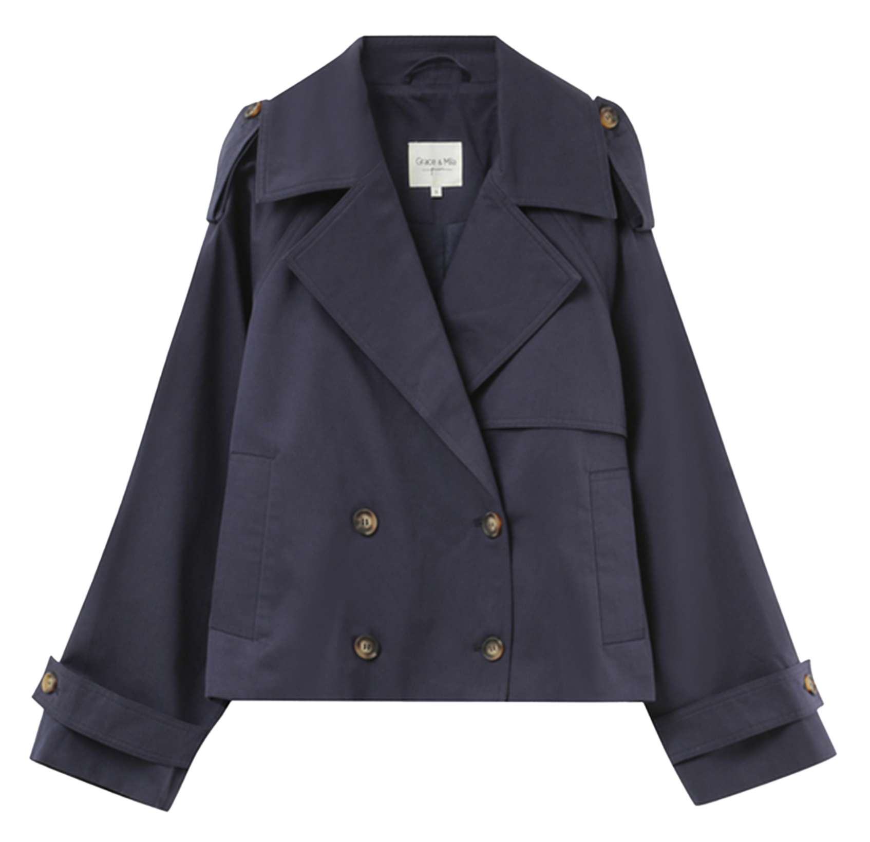 Oversized cotton trench coat GRACE ET MILA Blue