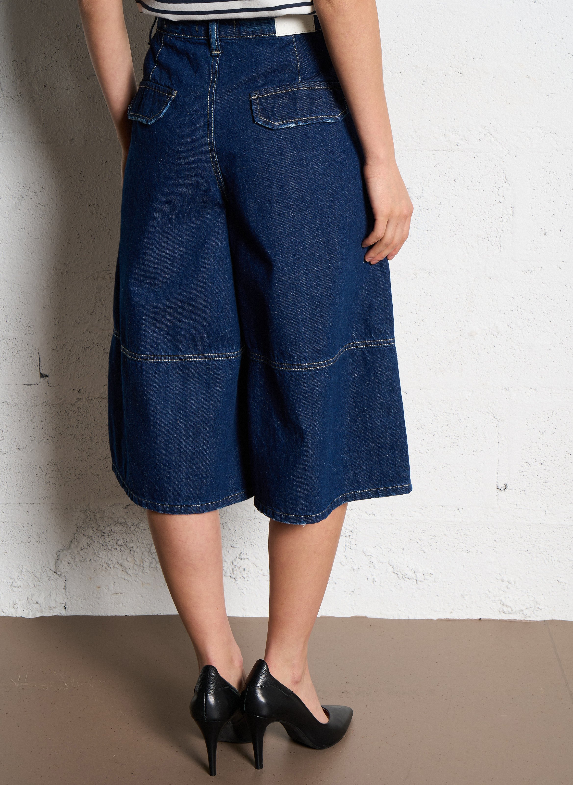 Bermuda large en coton PLEASE Bleu