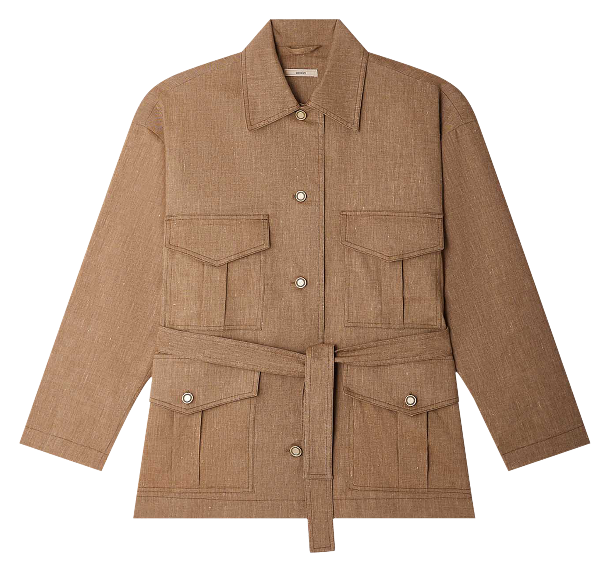 Safari-style linen blend jacket SESSUN Beige