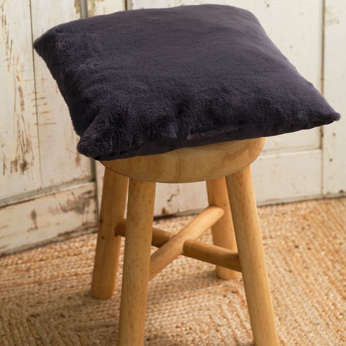 Fake fur cushion TODAY LINGE DE MAISON Grey