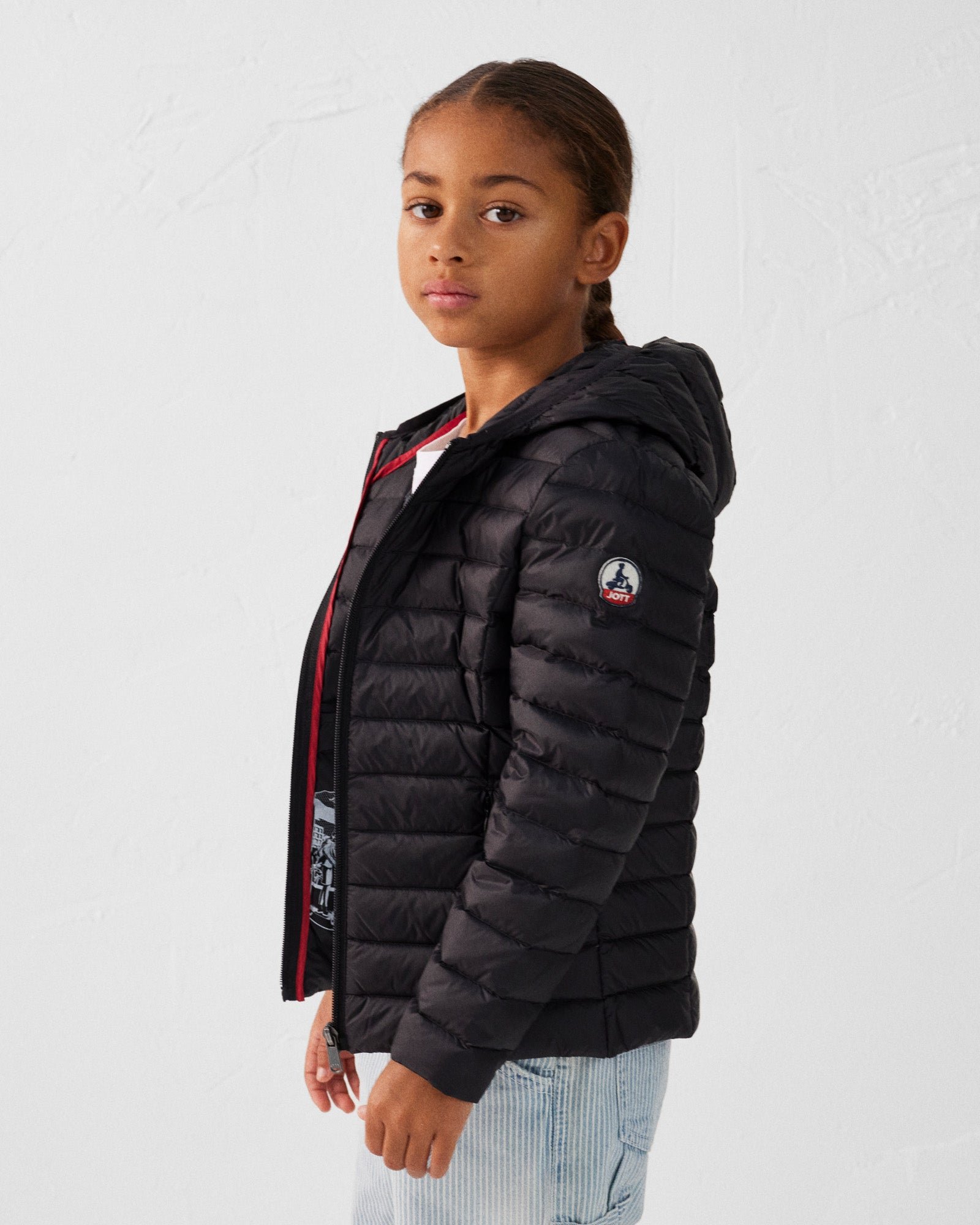 Carla lightweight hooded children's down jacket JOTT Black