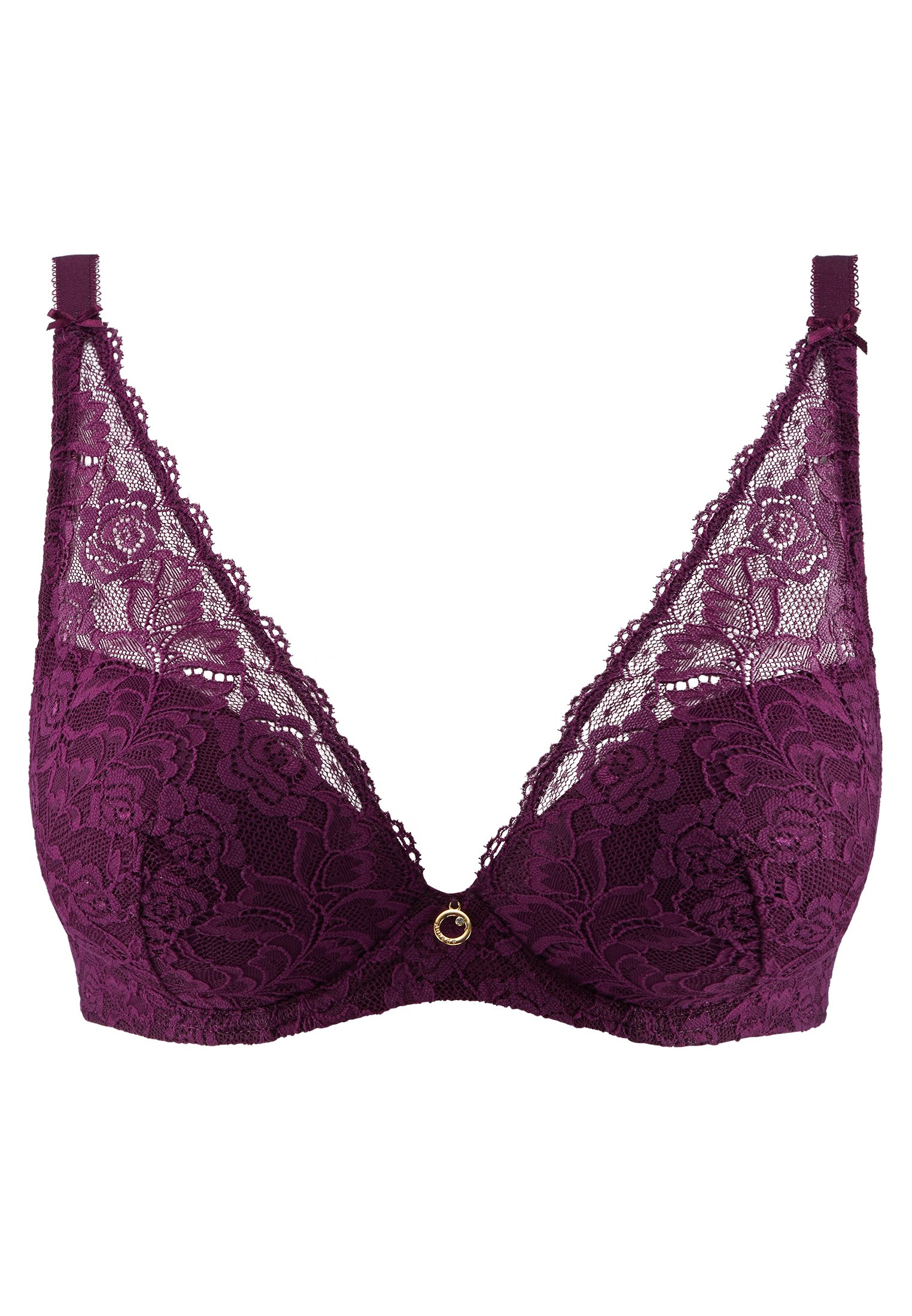 La Reine de la Nuit lyrical black scarf-style plunge bra AUBADE Purple