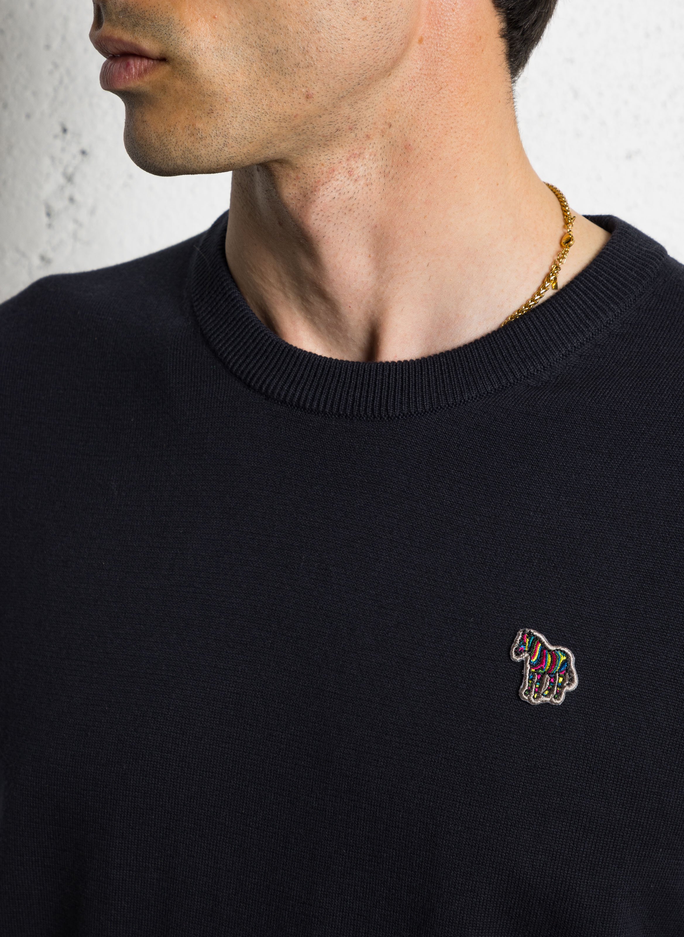 Pull col rond en coton bio PAUL SMITH Bleu