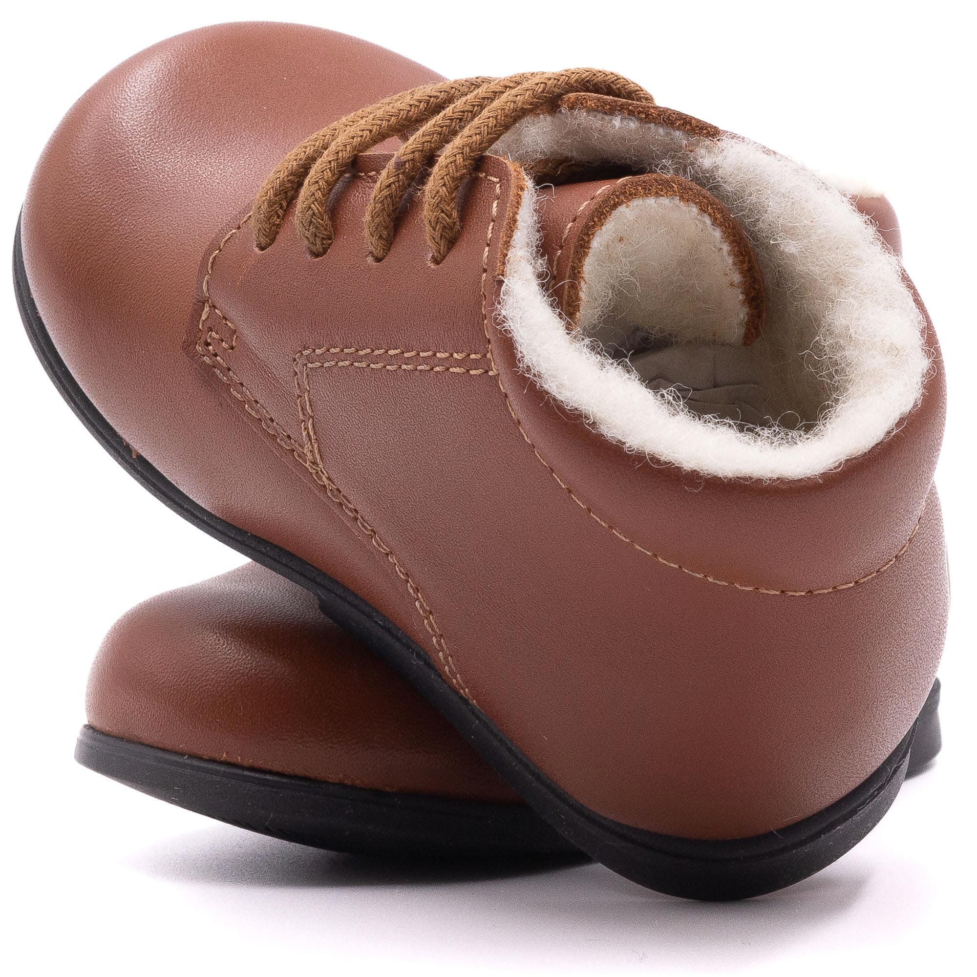 Fur-lined baby booties Boni & Sidonie Brown