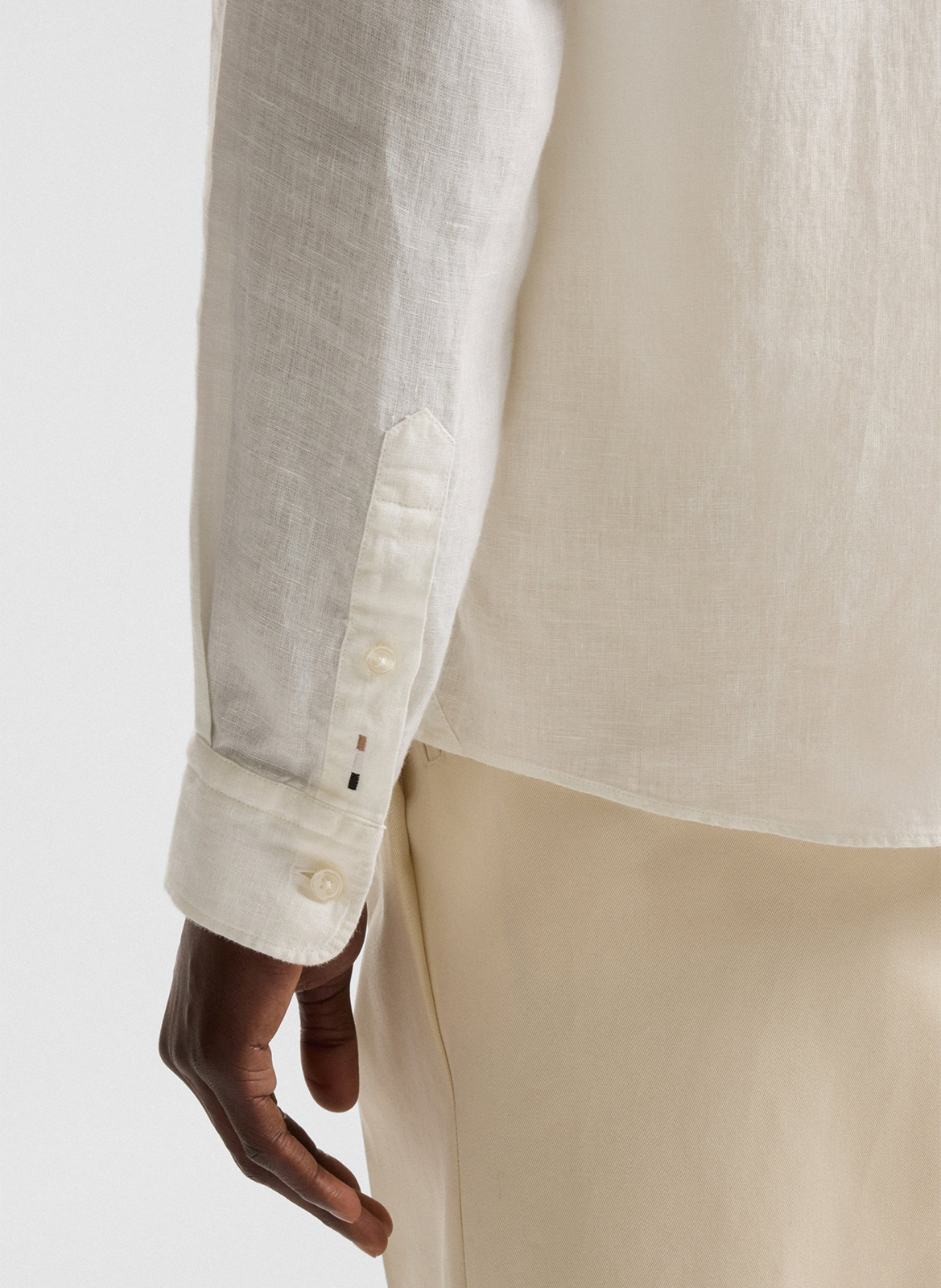 Slim-fit linen shirt BOSS White