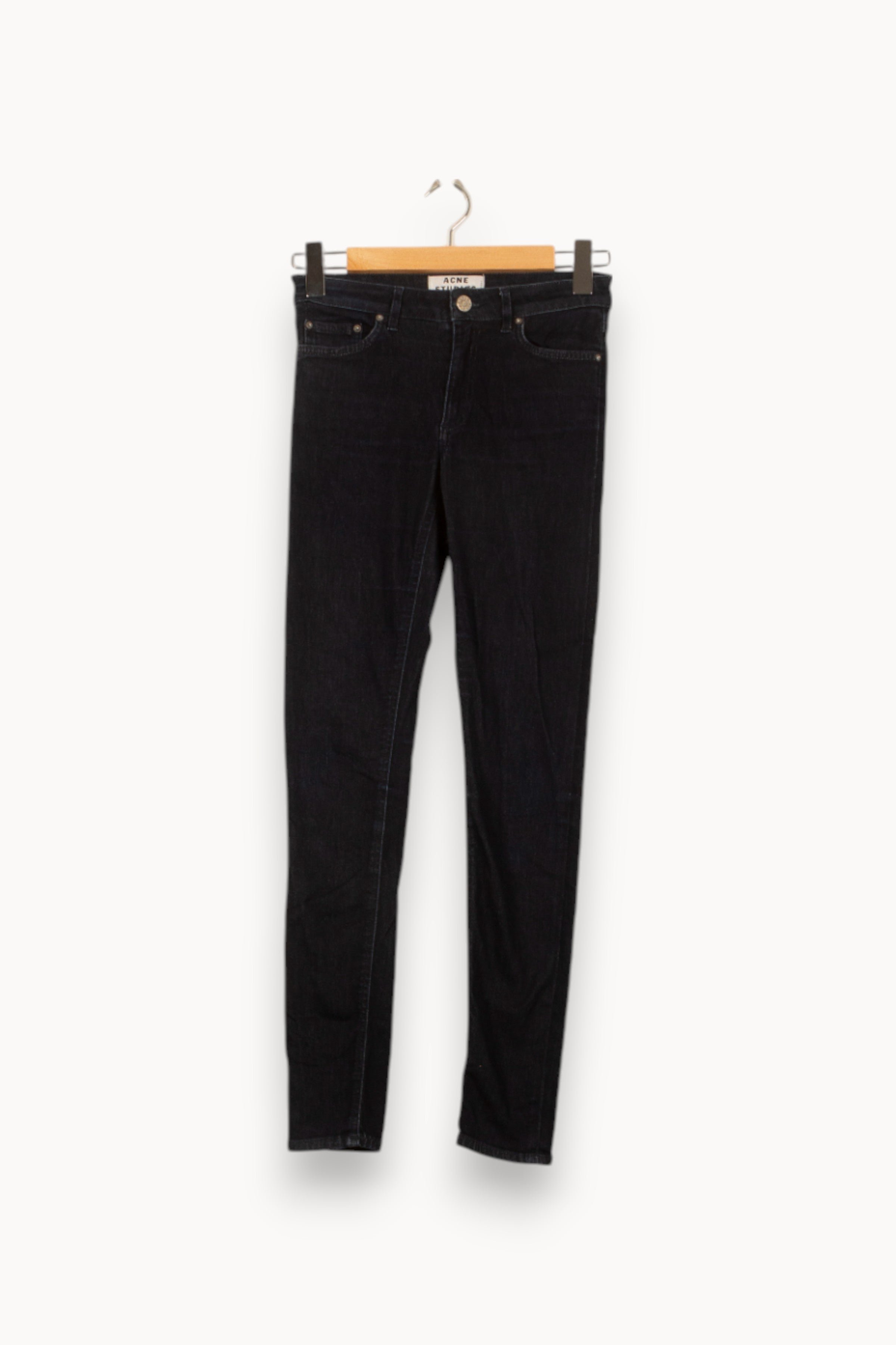 Cropped slim jeans with studs ACNE STUDIOS - Seconde Main Blue
