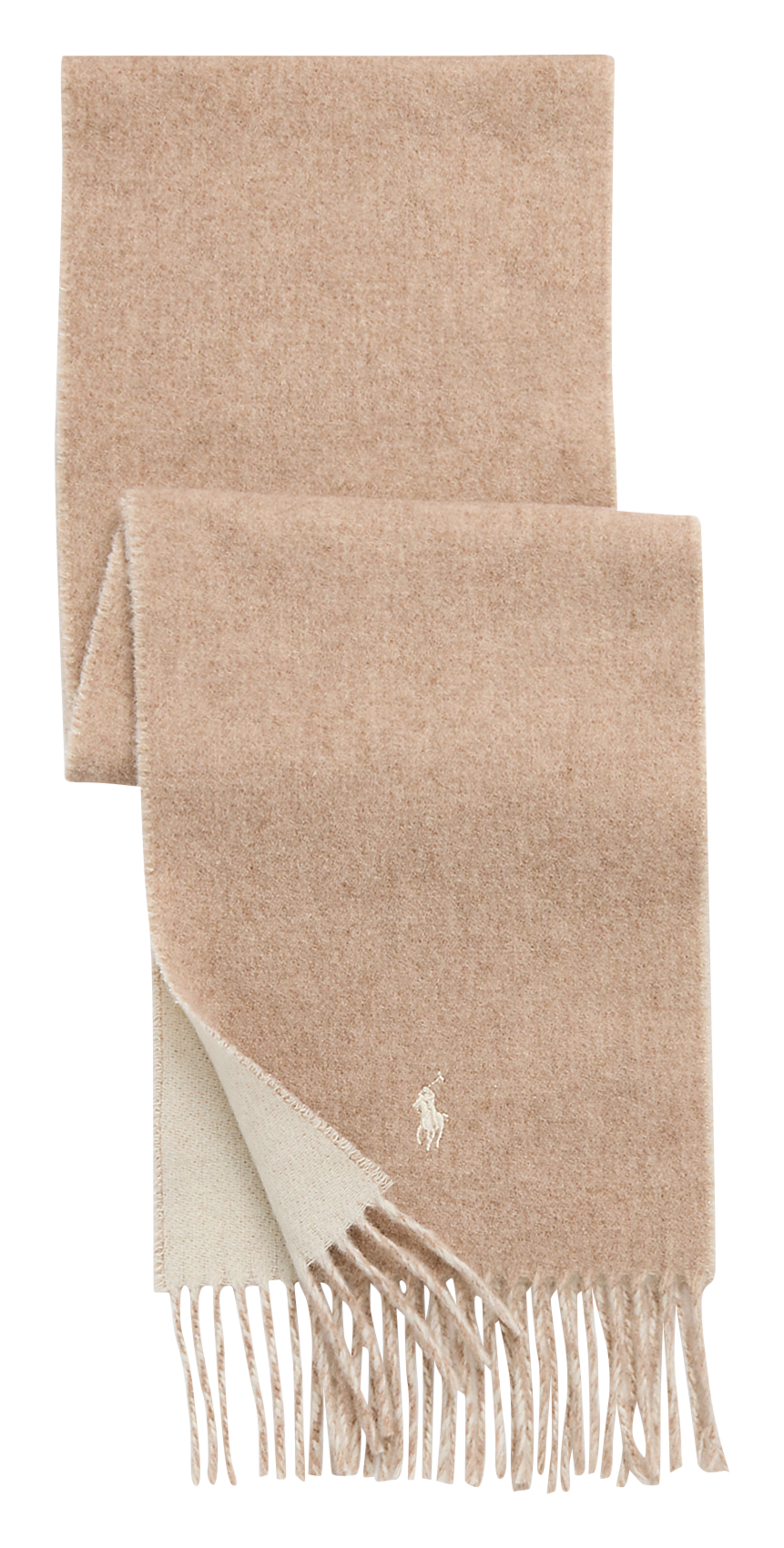 Einfarbiger Schal mit Fransen aus gemischter Wolle POLO RALPH LAUREN