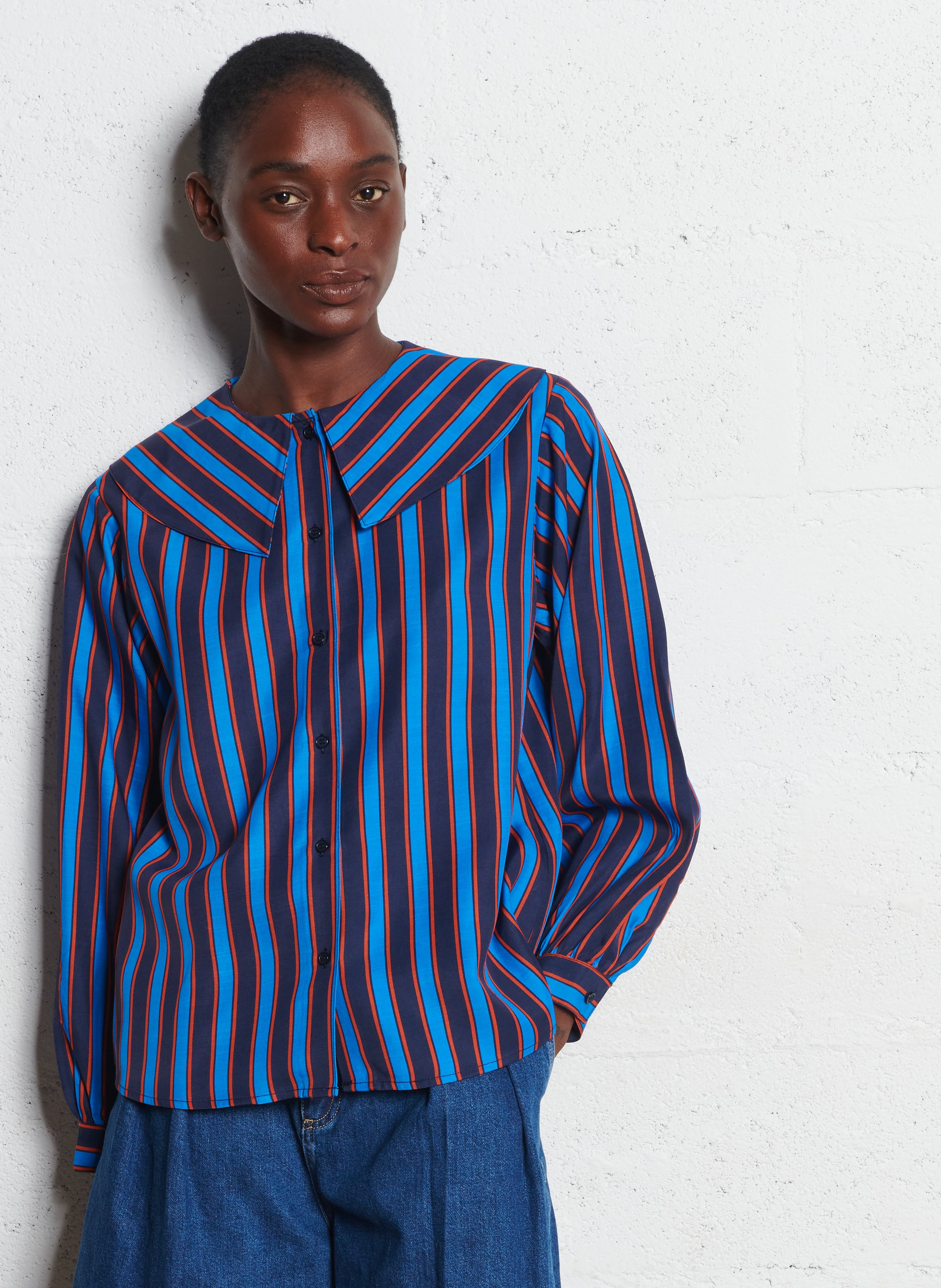 Chemise oversize à rayures THE TINY BIG SISTER Bleu