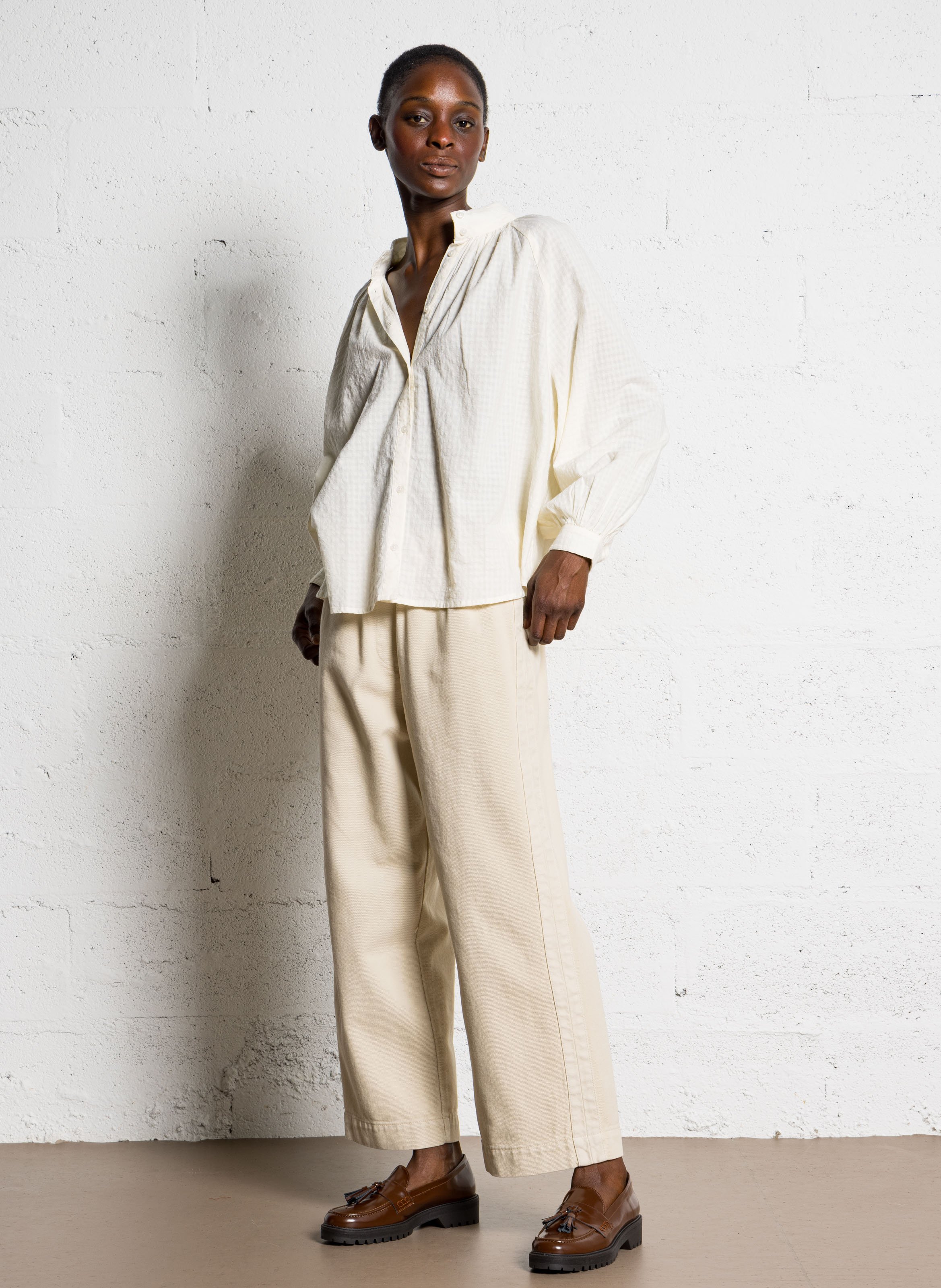 Leather moccasins MAISON 123 Beige