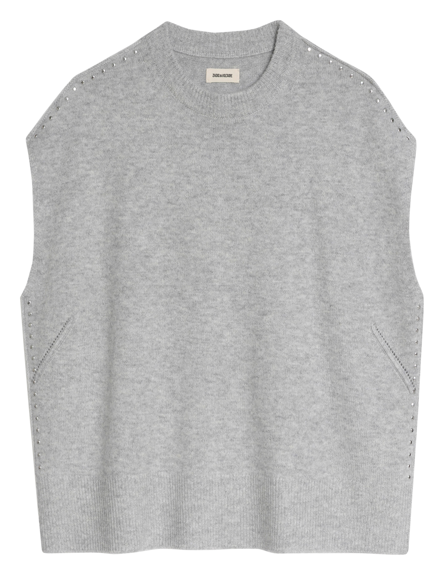 Pull oversize col montant en laine et cachemire ZADIG&VOLTAIRE Gris