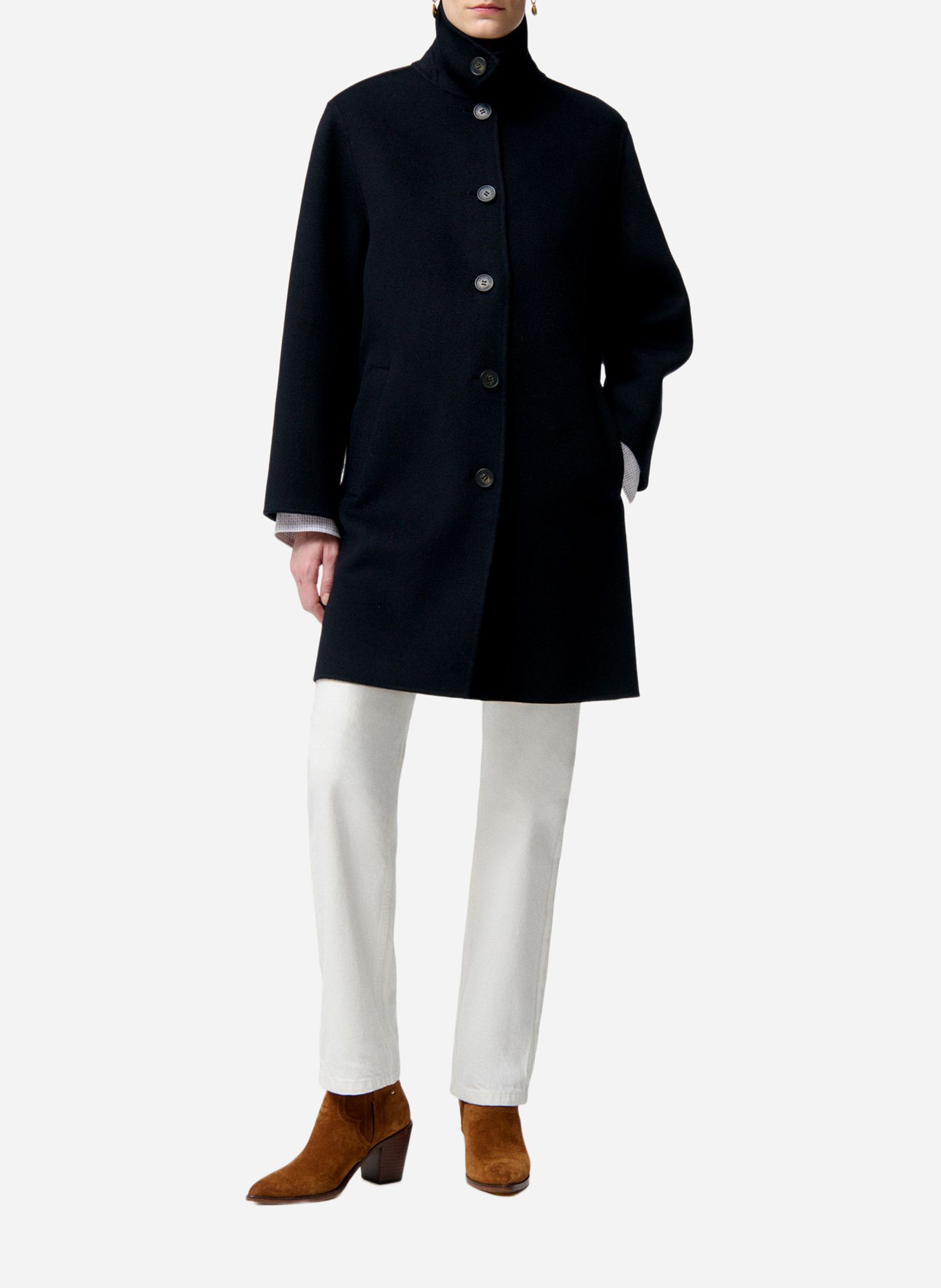 Jas met klassieke kraag - wolblend VANESSA BRUNO Blauw