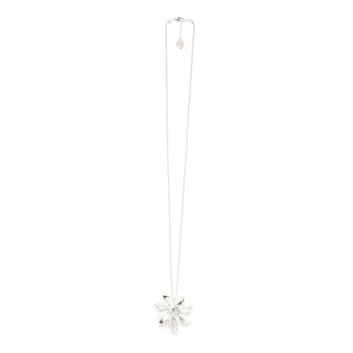 AGLAÉ - Long silver-plated flower necklace MONSIEUR SIMONE Silver