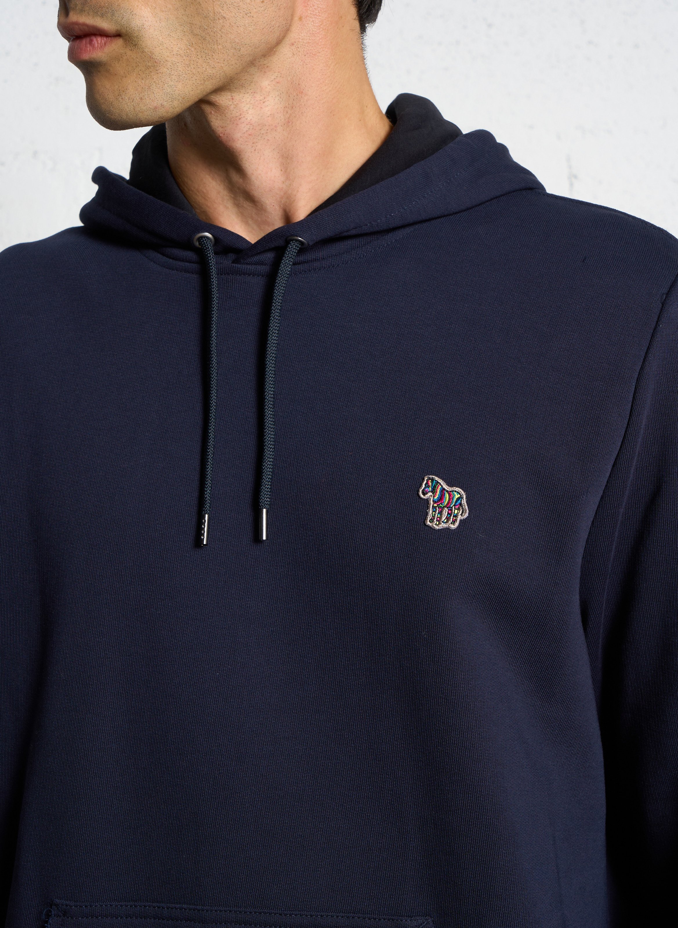 Plain hooded sweatshirt in organic cotton PAUL SMITH Blue