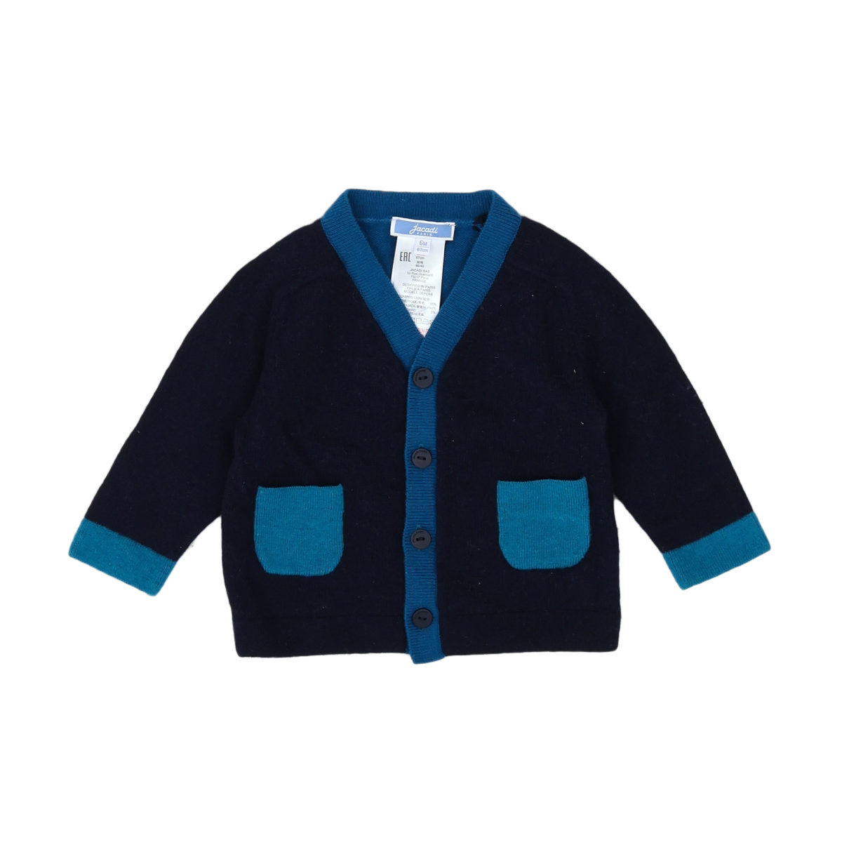 Black Baby Cardigan - 6 months JACADI - Seconde Main Black