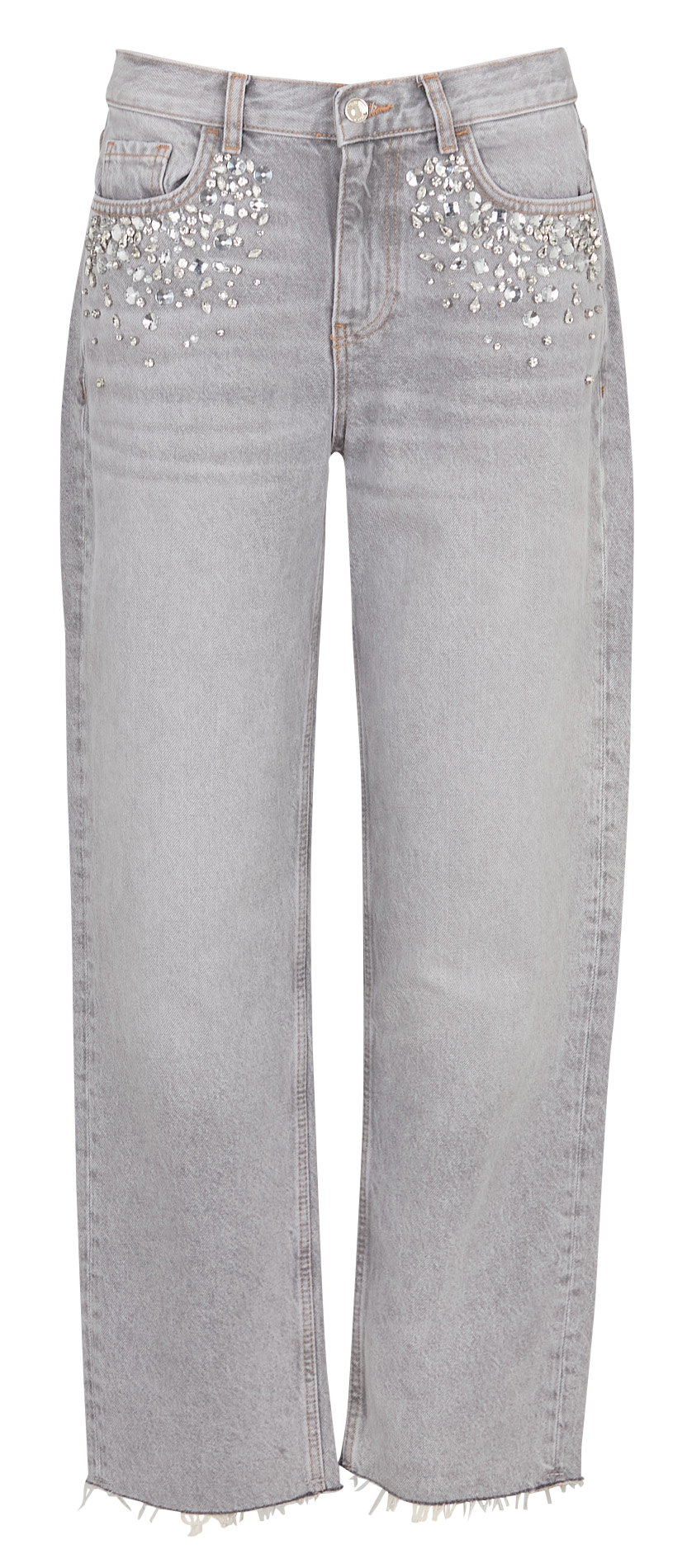 Jean droit en coton LIU JO Gris