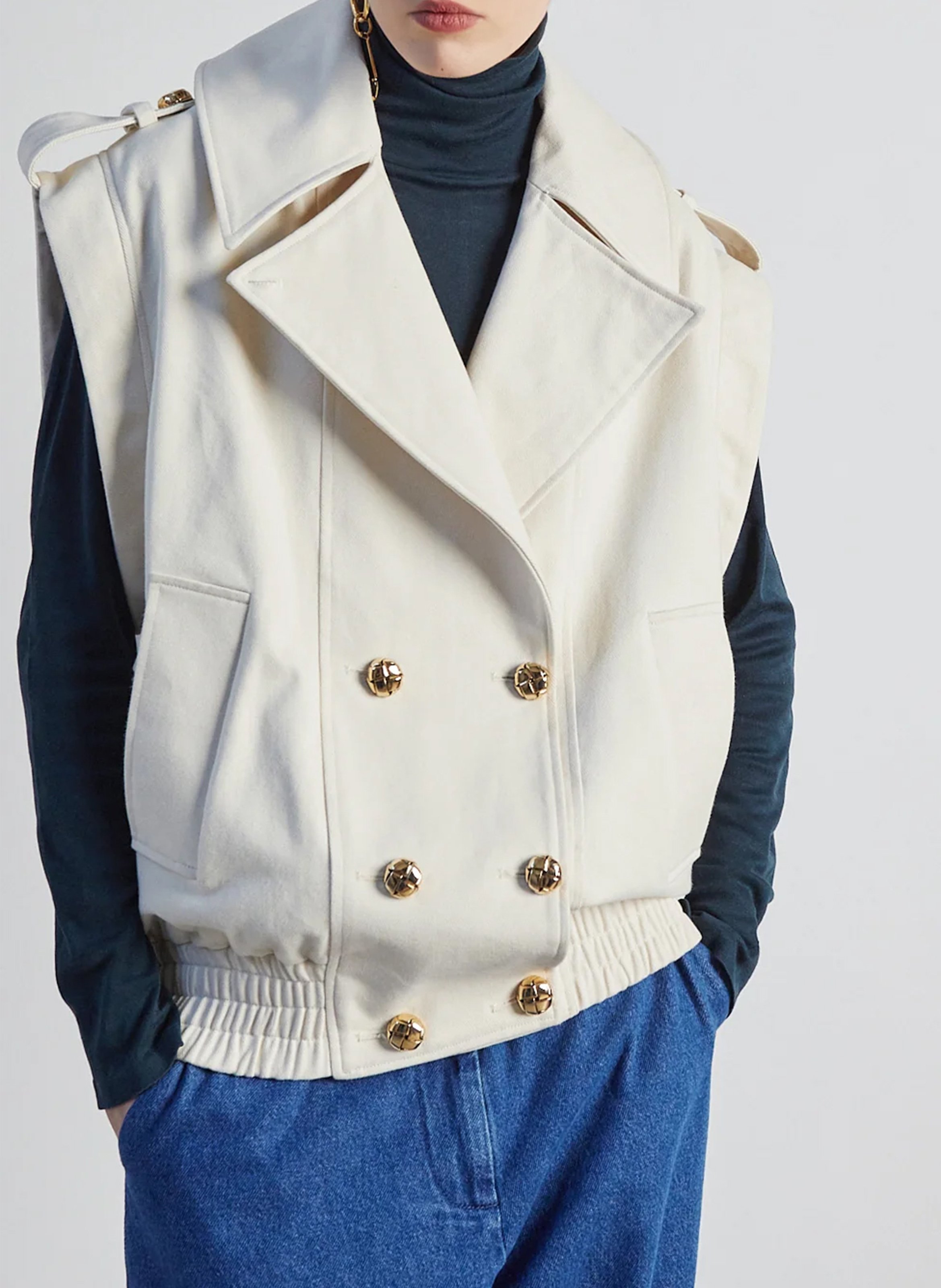 Veste oversize 2 en 1 en coton THE LABEL EDITION Beige