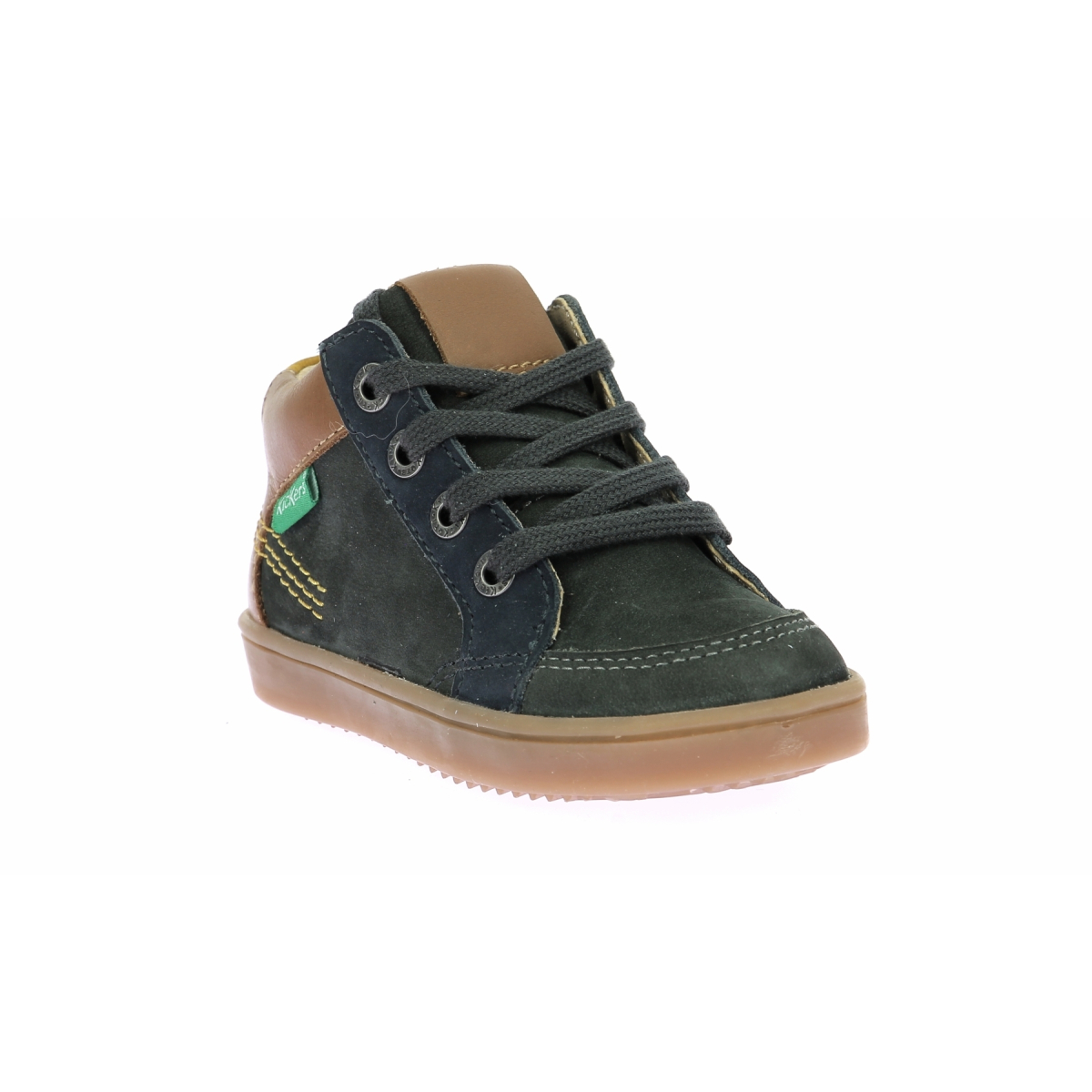 High-top leather sneakers KICKERS Green
