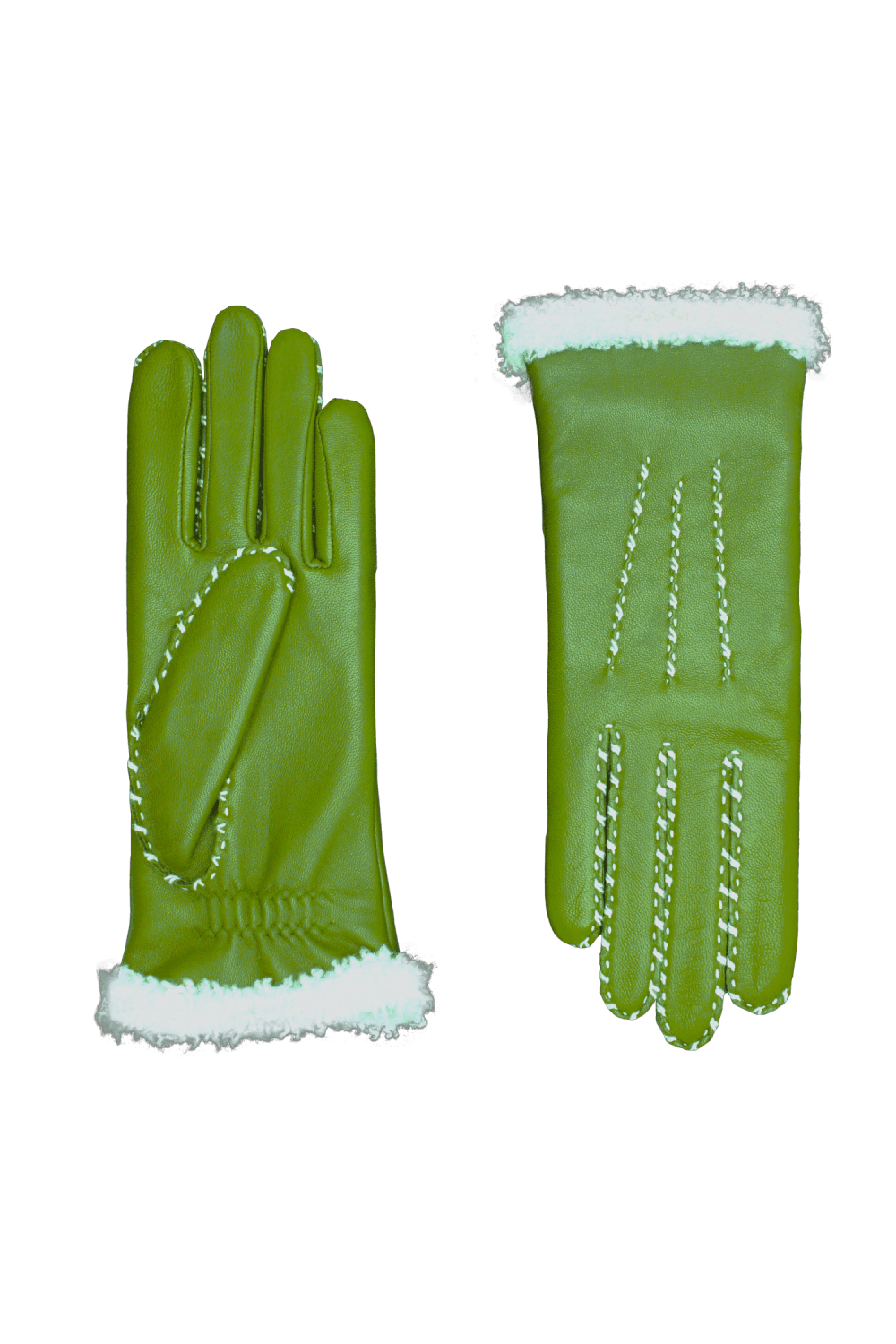 Marie-louise leather gloves lined with alpaca wool AGNELLE