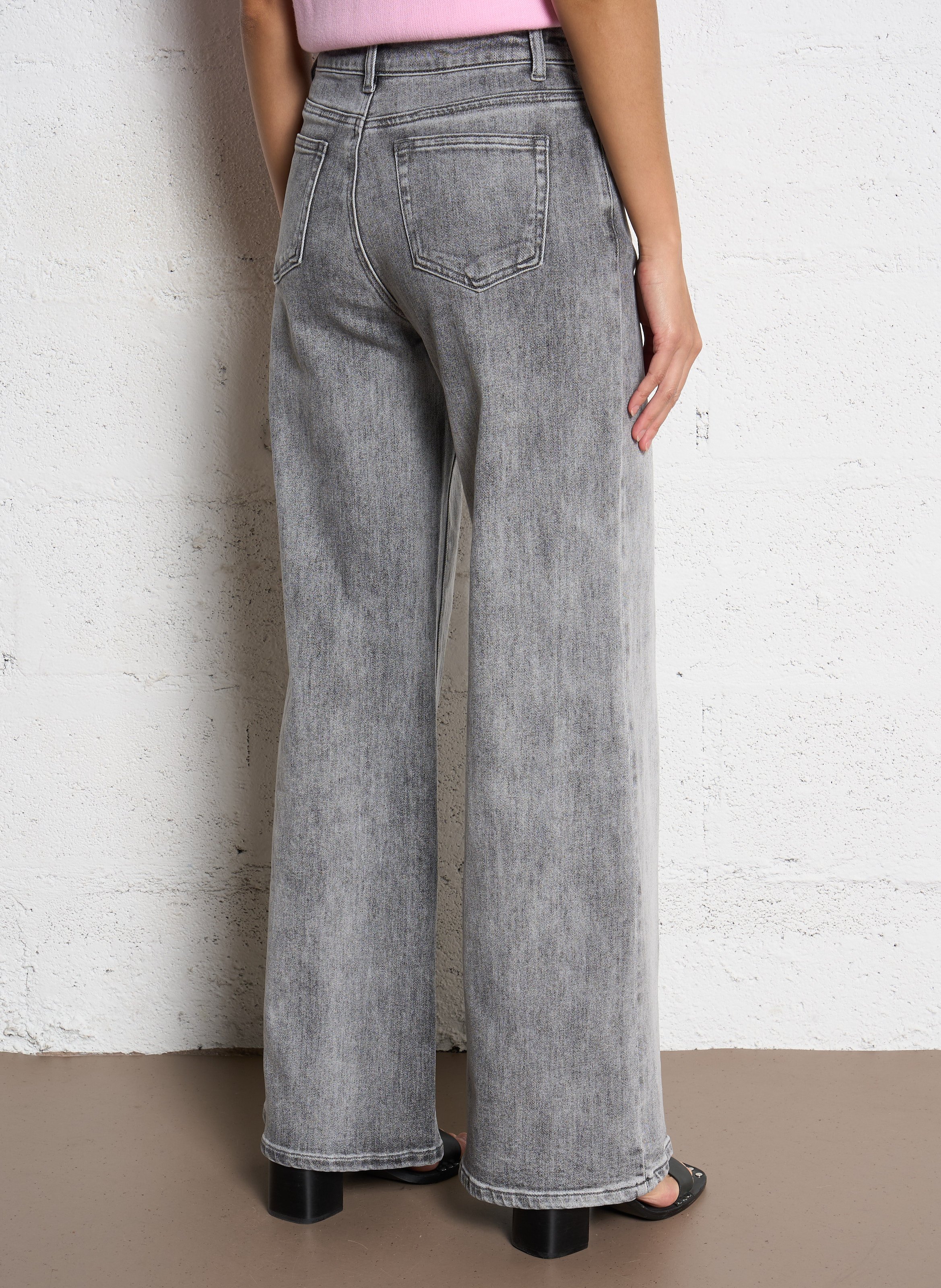 Weite Jeans aus Baumwoll-Mix Schwarz