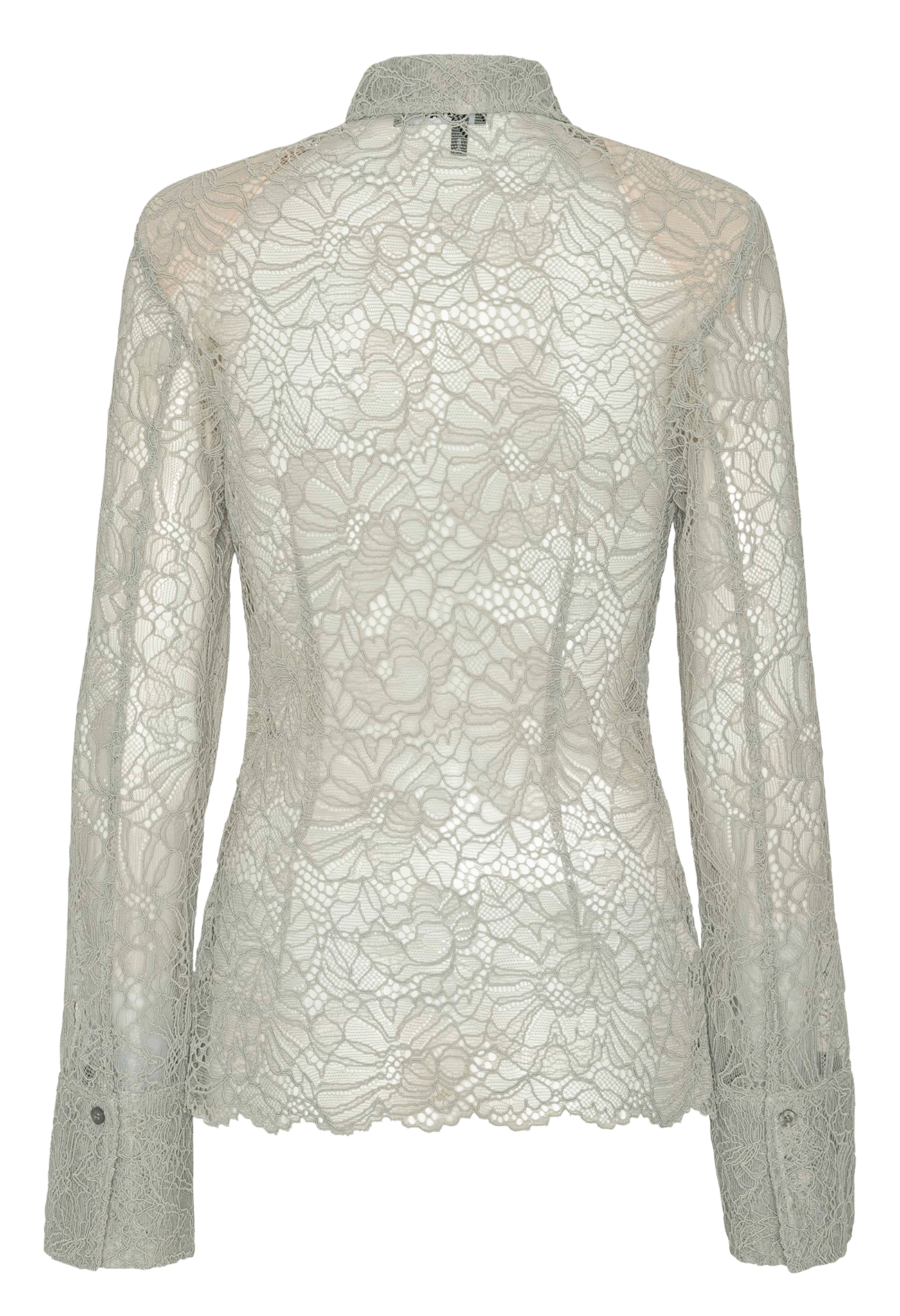 Classic-collar lace shirt Grey